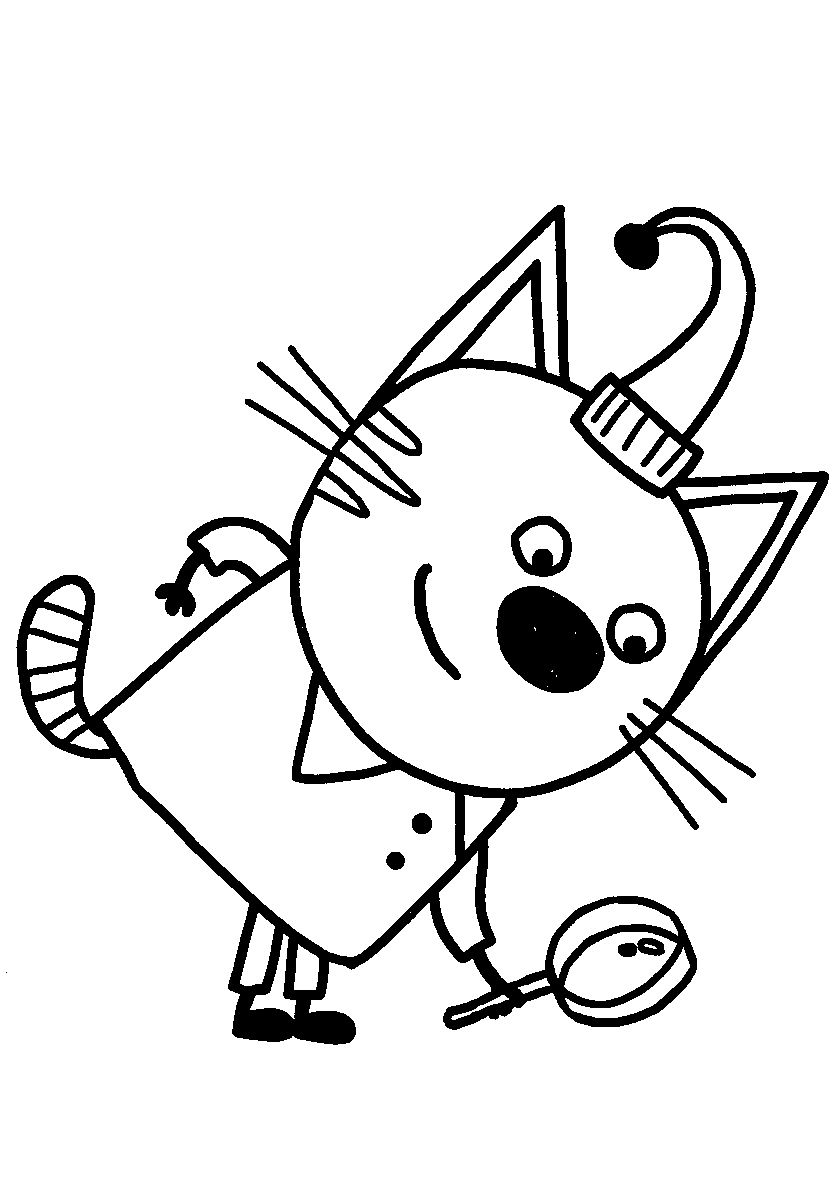 Компот играет в сыщика №548. Популярные раскраски. Три кота.