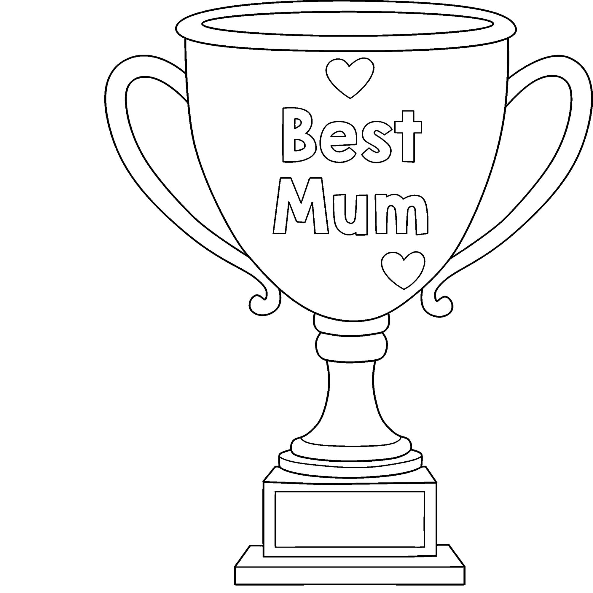 Кубок для мамы Best Mum №15527. Популярные раскраски. Ассорти раскрасок для детей.
