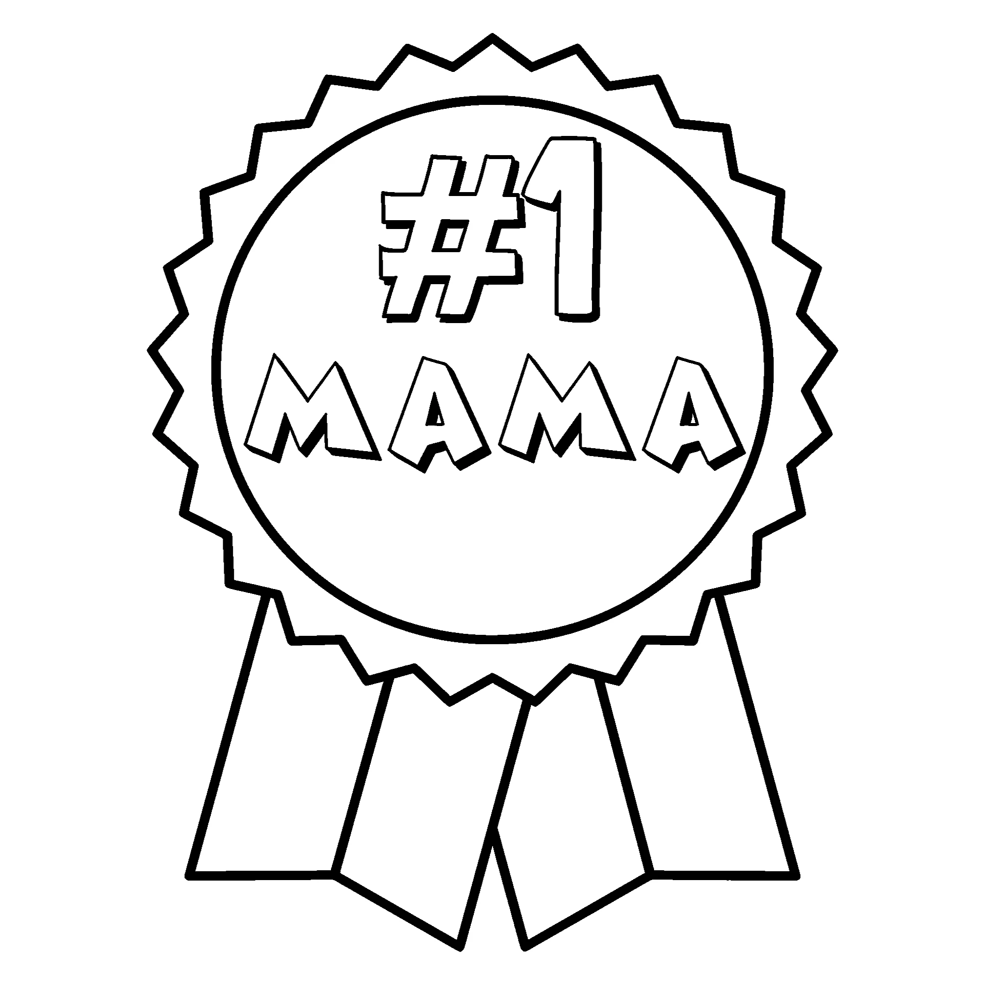 Медаль маме №1 №14571. Праздничные и сезонные раскраски. День Матери.