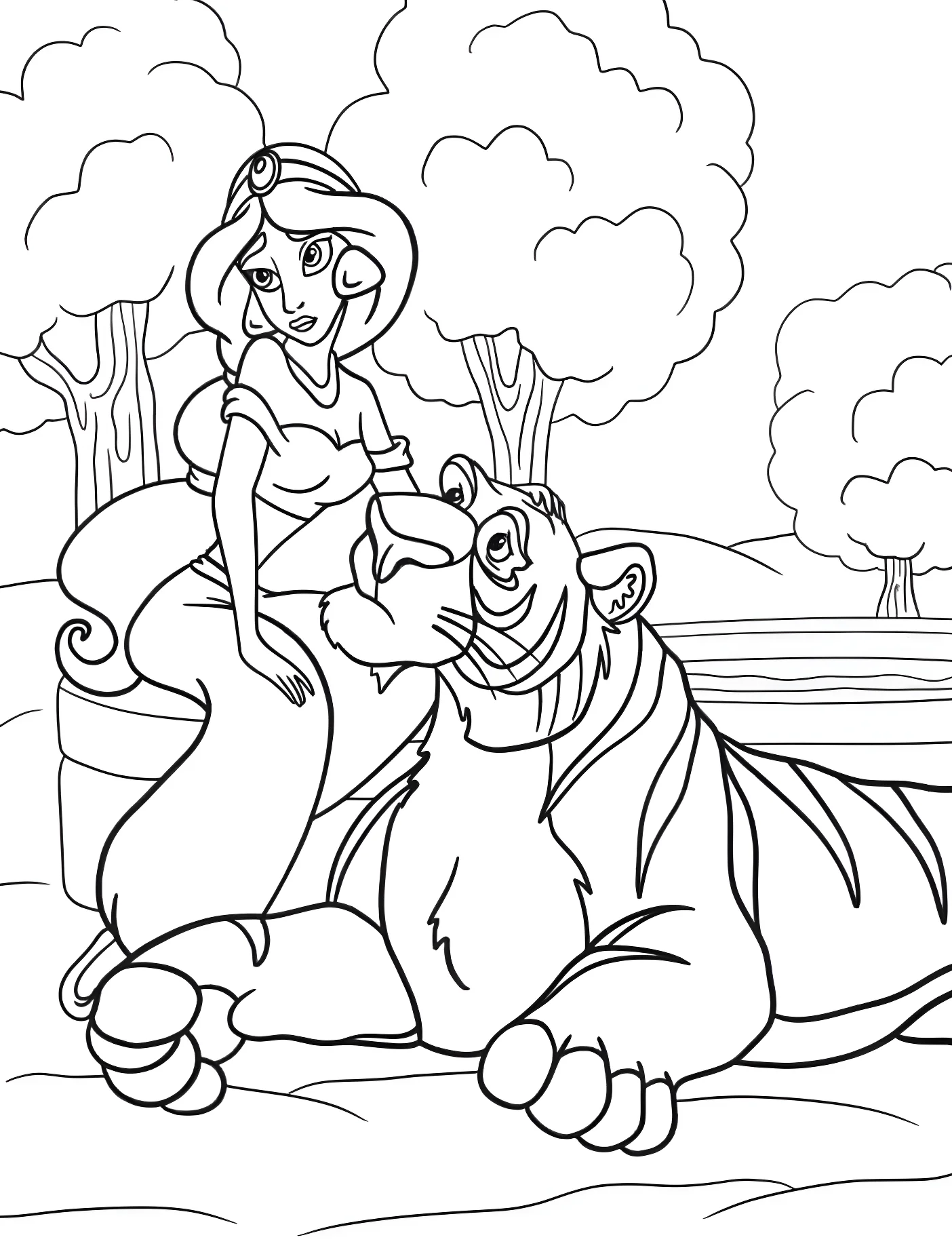 Жасмин и тигренок Раджа №10865. Принцессы. Принцесса Жасмин (Aladdin).