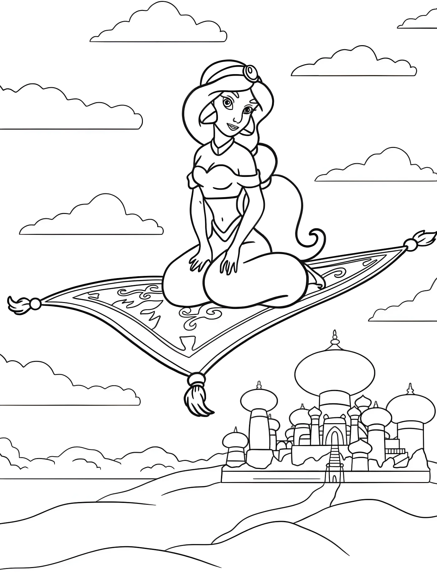 Джасмин на волшебном ковре №10867. Принцессы. Принцесса Жасмин (Aladdin).