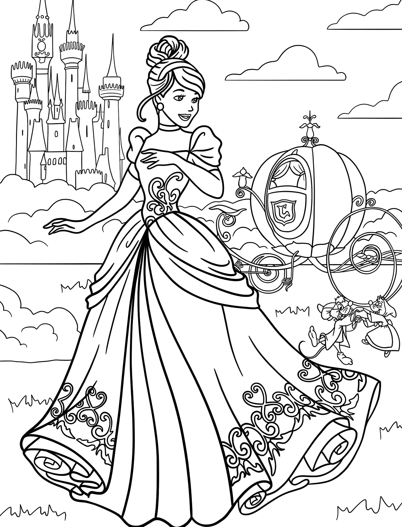 Прекрасная Золушка и тыква №11013. Принцессы. Принцессы Disney (Disney Princess).
