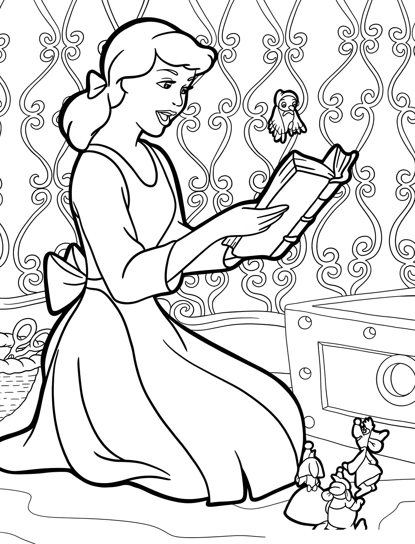 Золушка читает книгу №10984. Принцессы. Золушка (Cinderella).