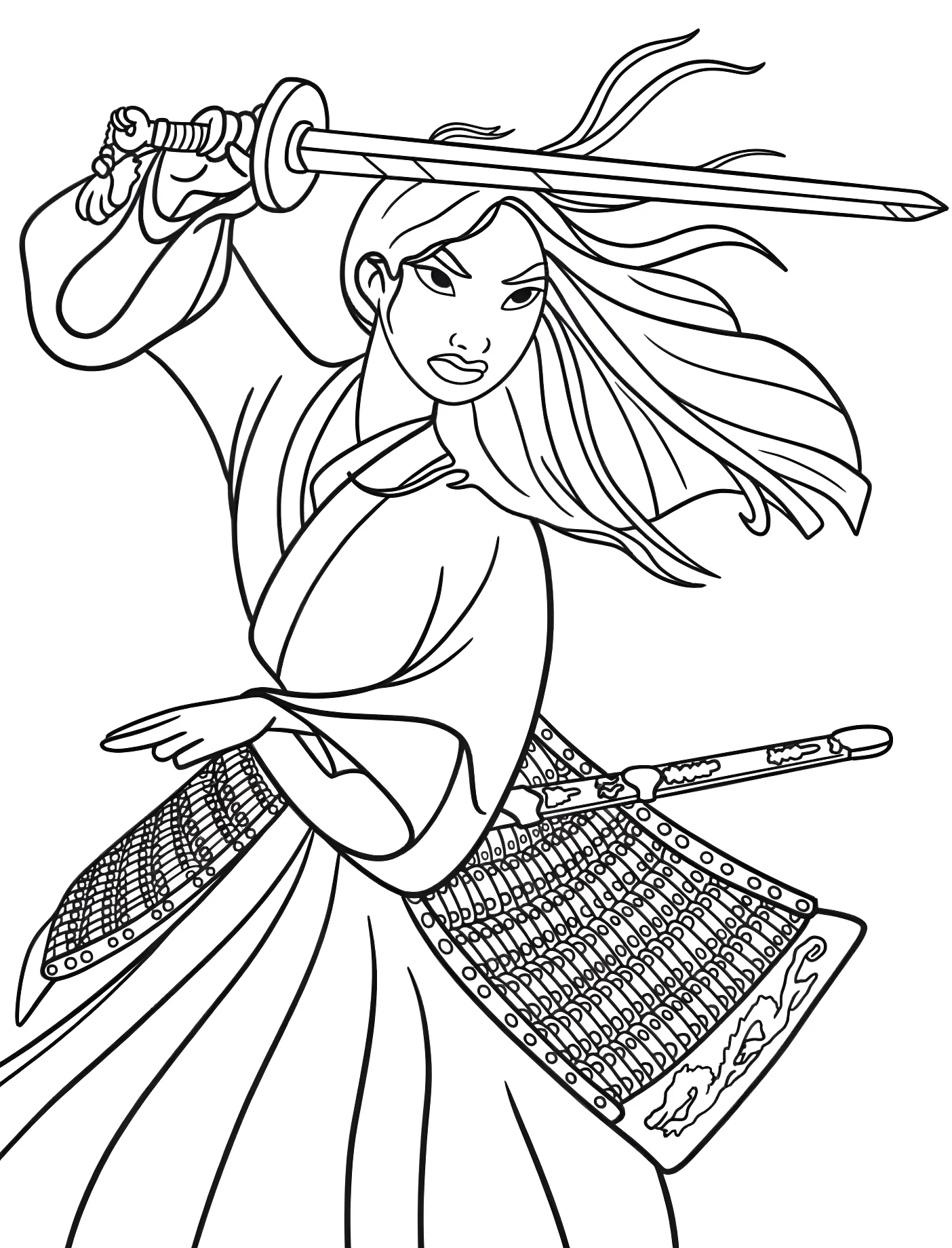 Мулан с мечом №11177. Принцессы. Мулан (Mulan).
