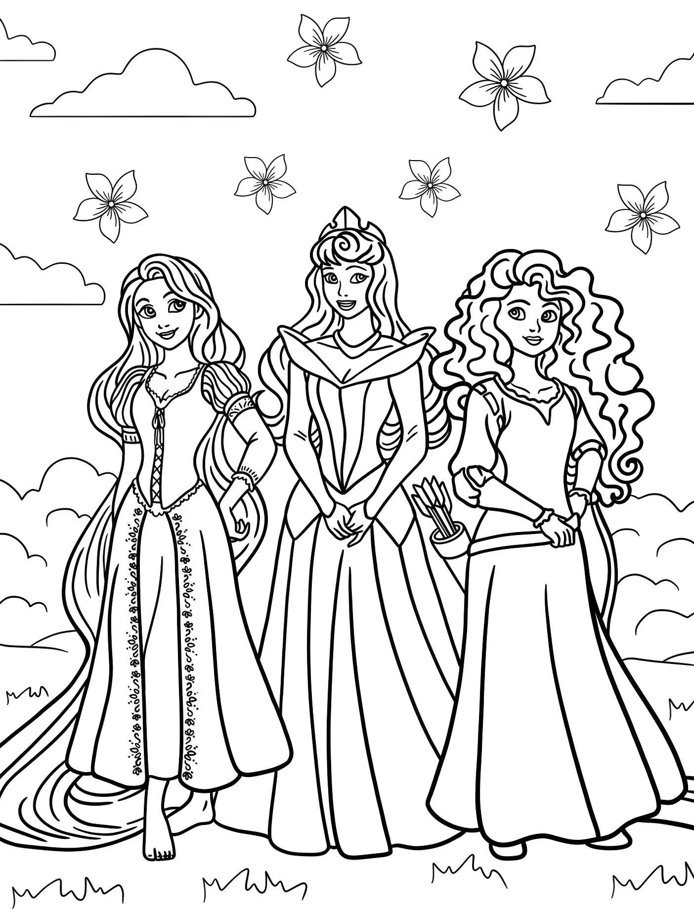 Принцессы Рапунцель, Аврора и Мерида №11016. Принцессы. Принцессы Disney (Disney Princess).