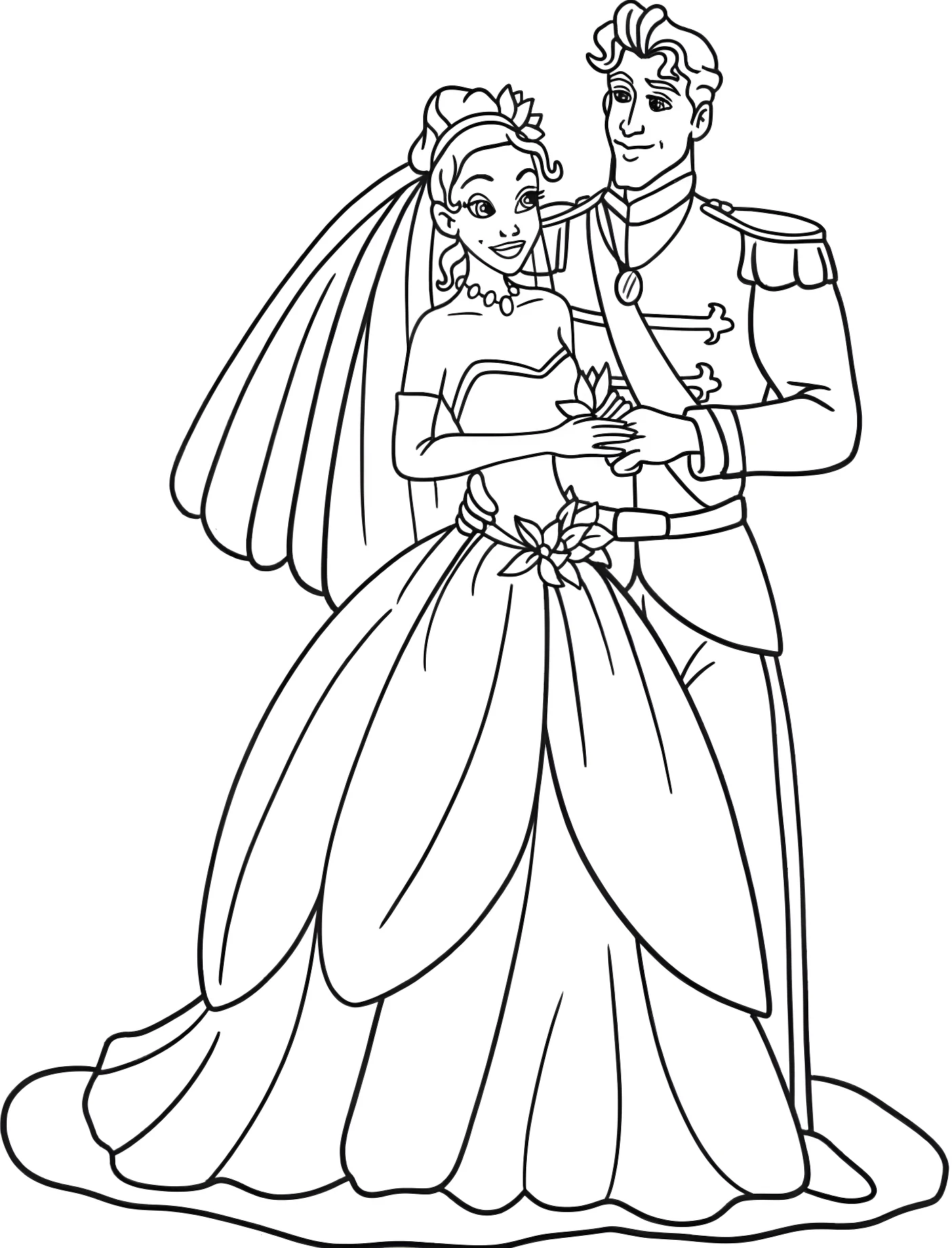 Принцесса Тиана и Навин на свадьбе №11219. Принцессы. Принцесса и лягушка (The Princess and the Frog).