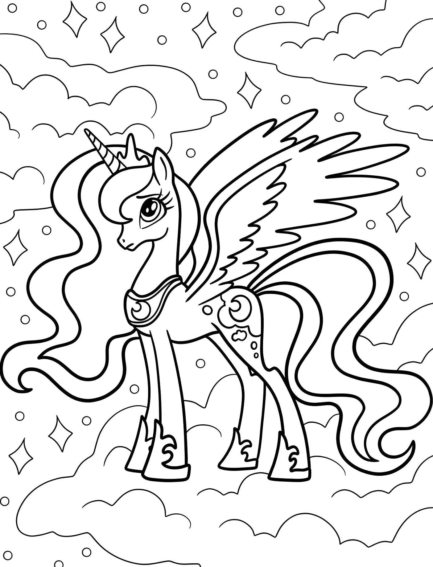 Принцесса Луна на облаке №11285. Принцессы. Принцесса Луна (My Little Pony).