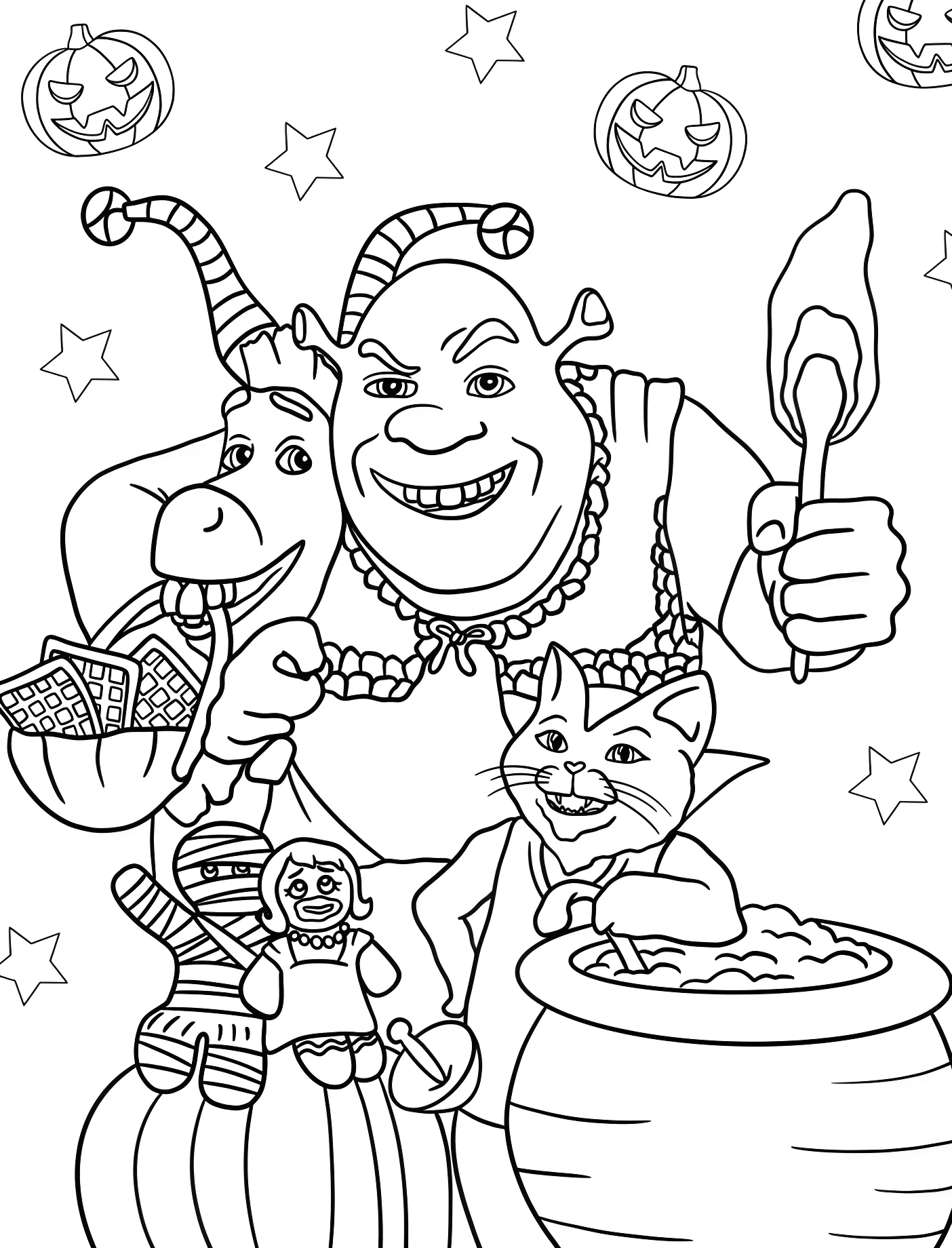 Шрек и друзья на Хэллоуин №11359. Принцессы. Принцесса Фиона и Шрек (Shrek).