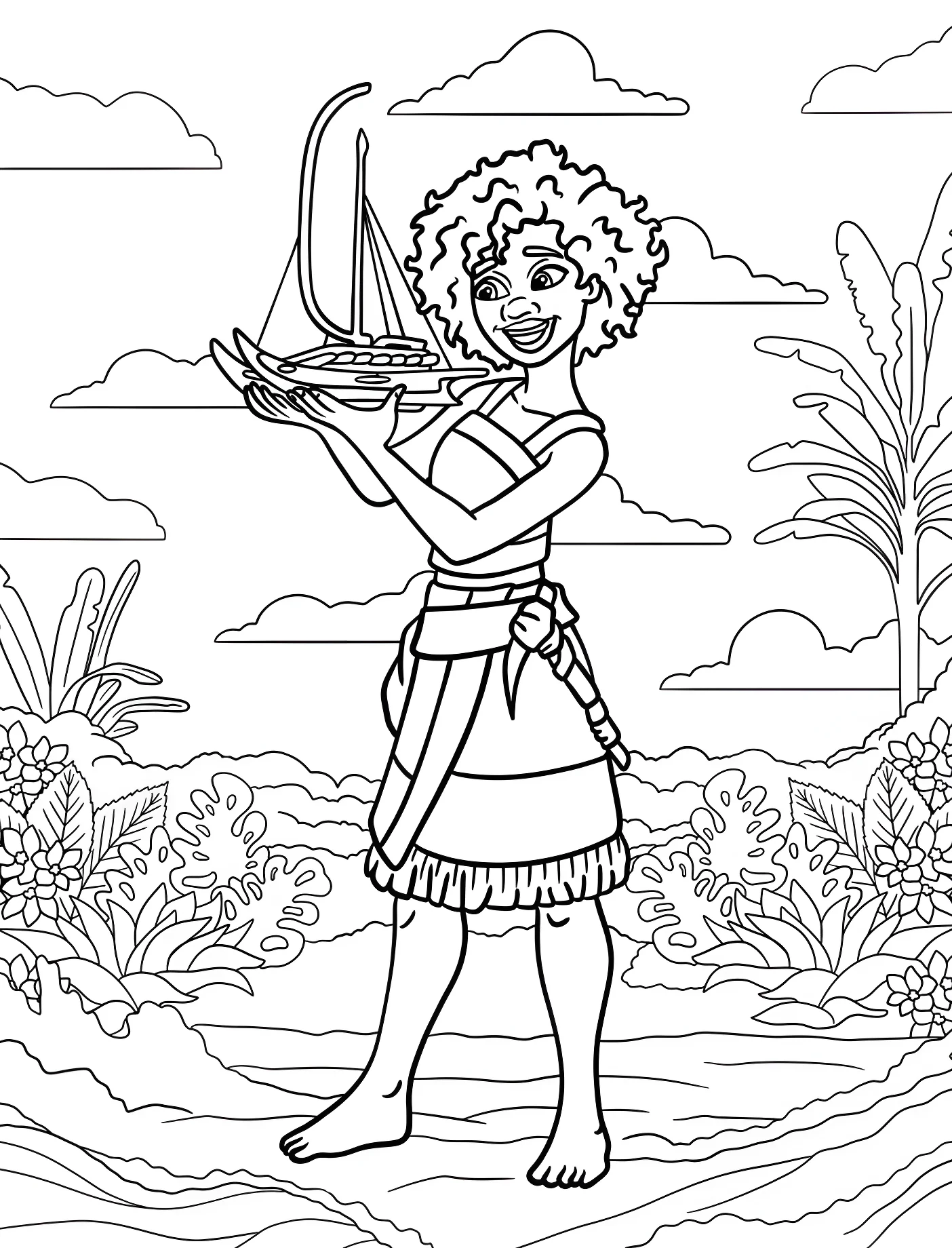 Моана строит лодку №11142. Принцессы. Моана (Moana).