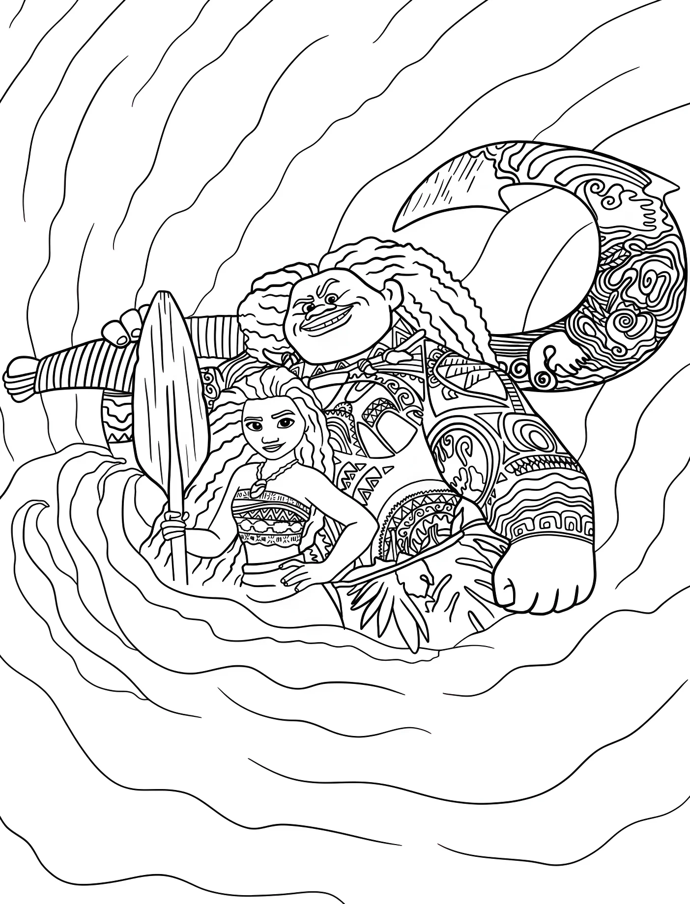 Мауи и Моана в океане №11143. Принцессы. Моана (Moana).
