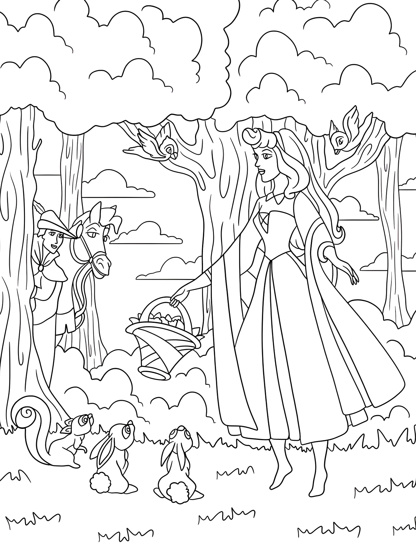 Принц Филип и Аврора в волшебном лесу №11396. Принцессы. Спящая красавица (Sleeping Beauty).
