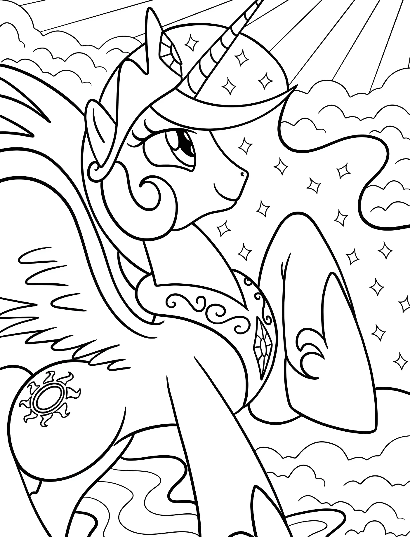 Принцесса Селестина смотрит на солнце №11248. Принцессы. Принцесса Селестия (My Little Pony).