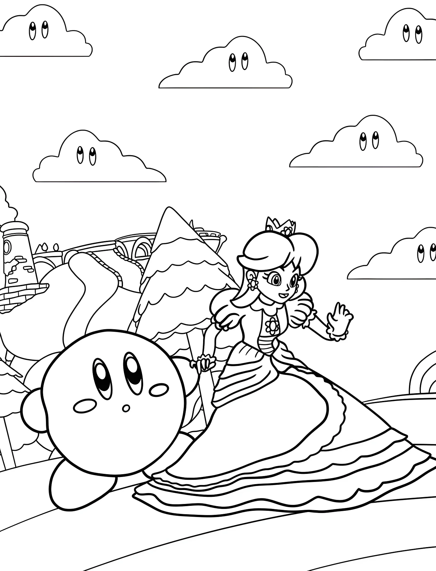Принцесса Дейзи и Кирби №11273. Принцессы. Принцесса Дейзи (Super Mario).