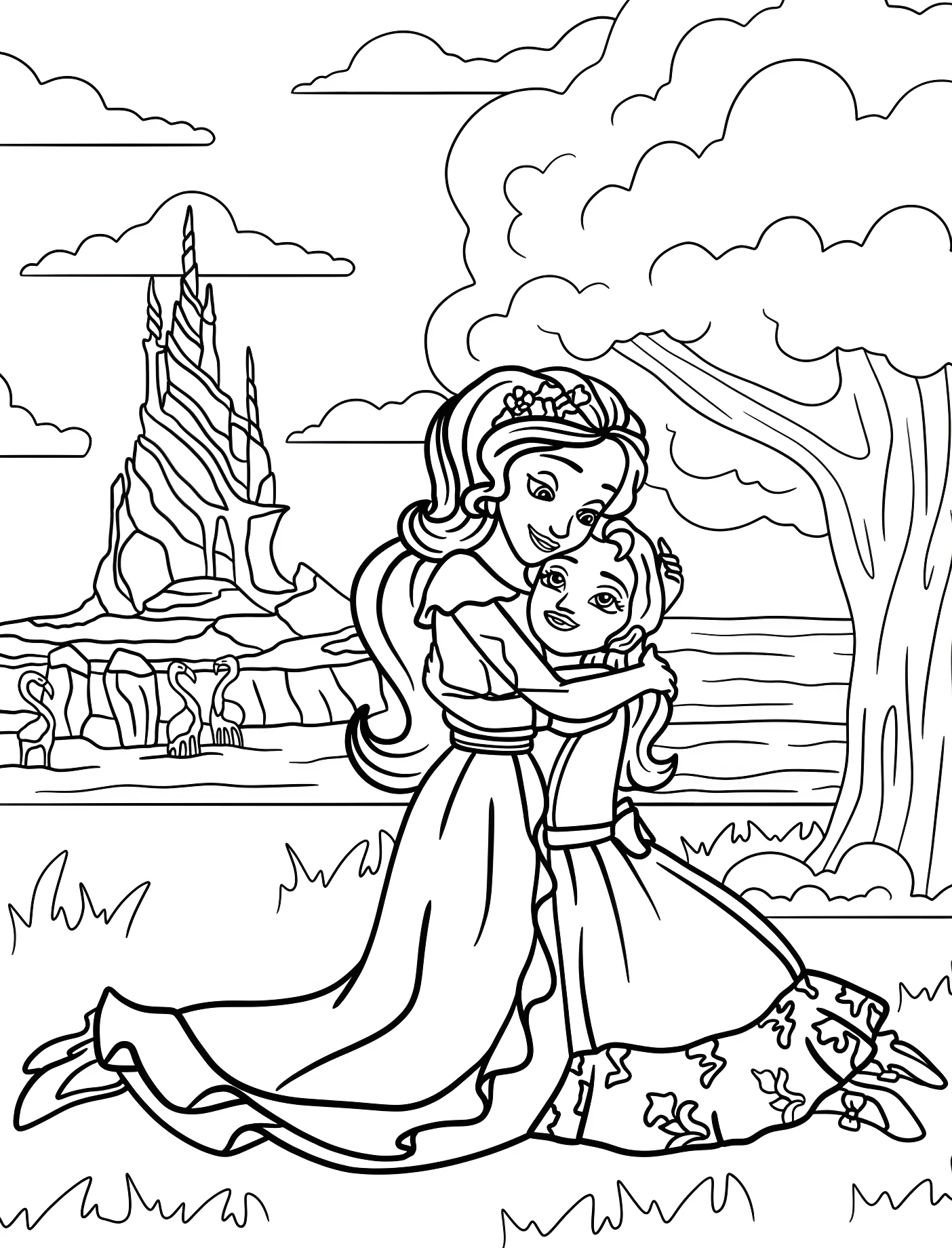 Принцесса Елена обнимает принцессу Изабель №11051. Принцессы. Елена из Авалора (Elena of Avalor).