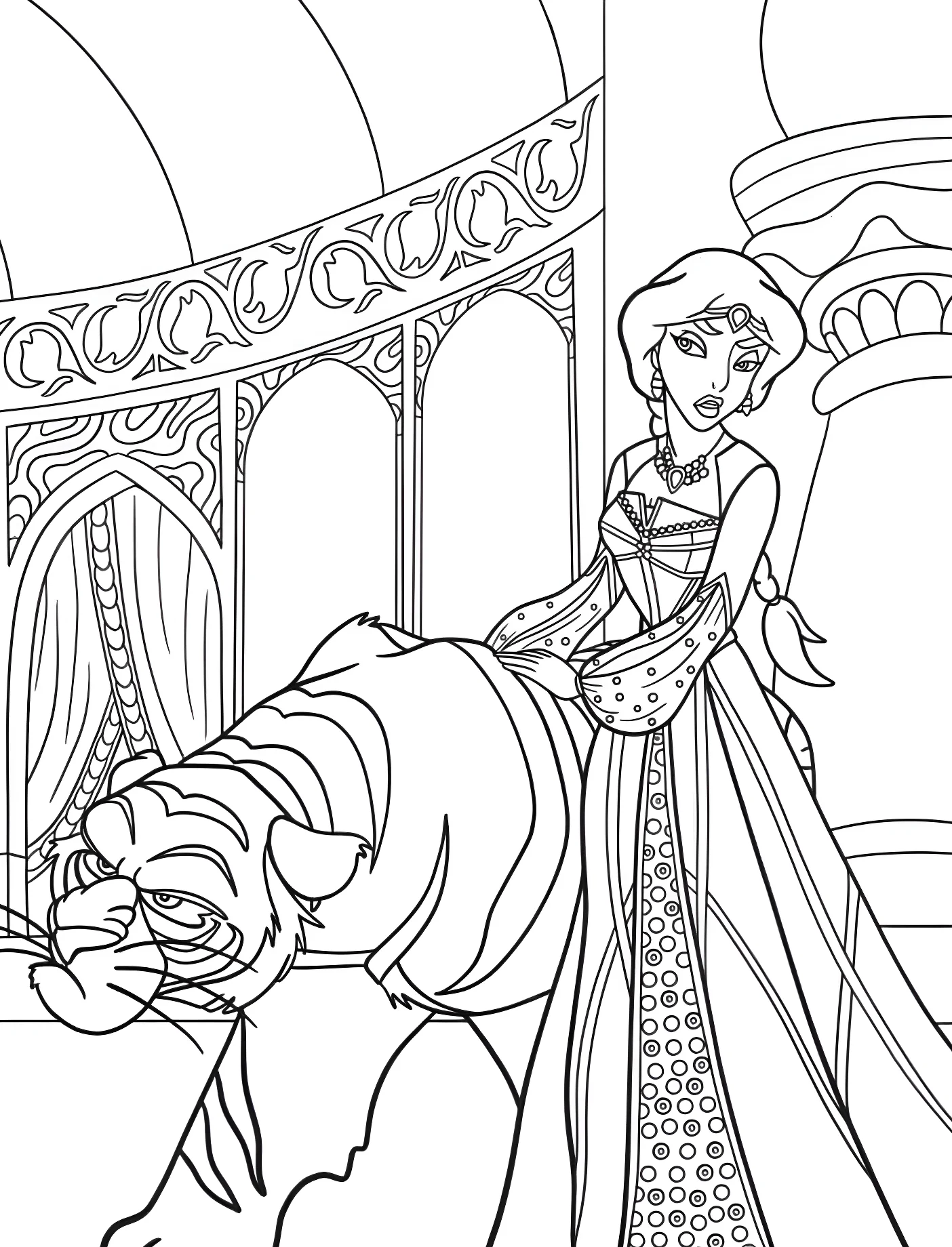 Принцесса Жасмин и тигренок Раджа №10881. Принцессы. Принцесса Жасмин (Aladdin).