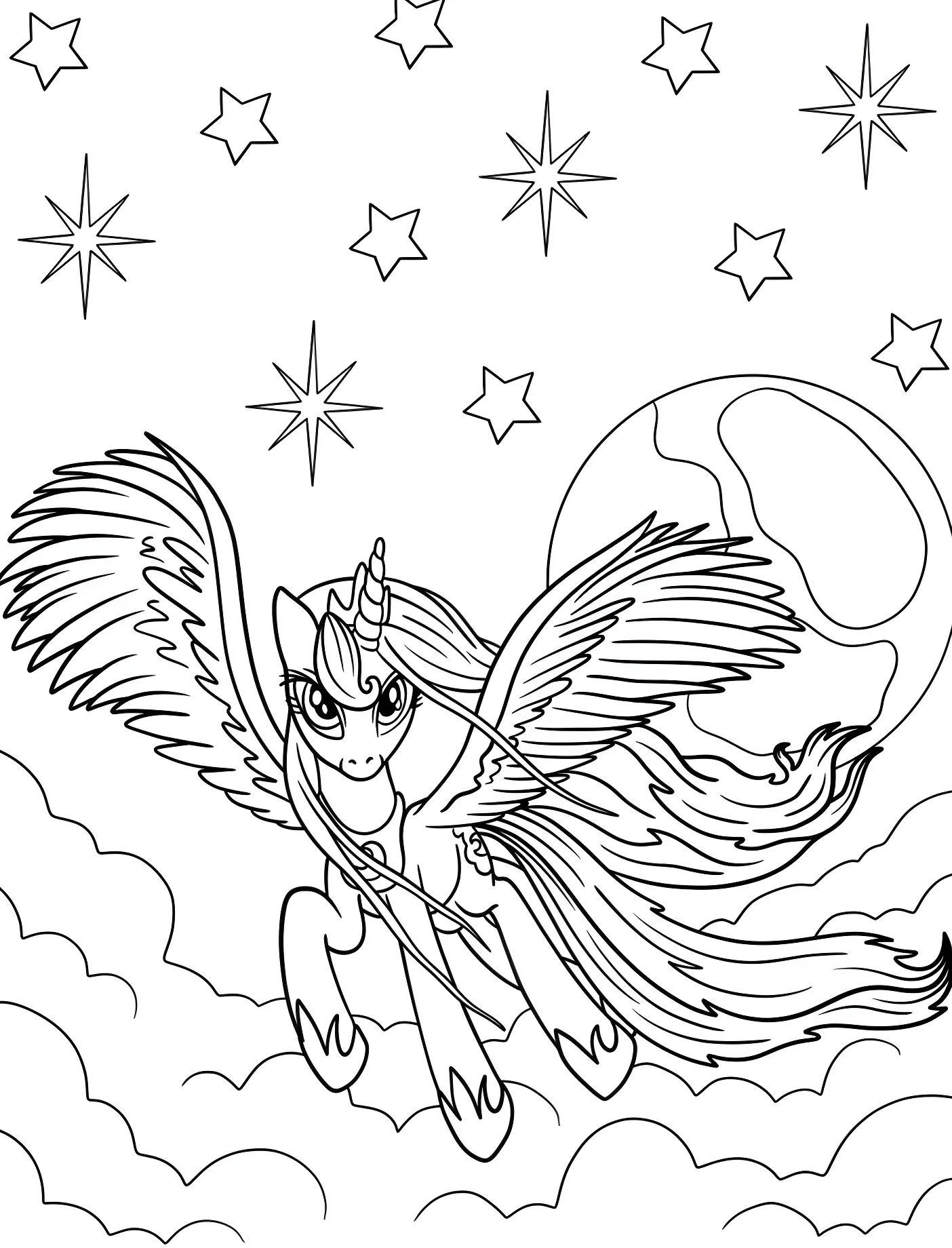 Принцесса Луна летит среди звезд №11290. Принцессы. Принцесса Луна (My Little Pony).