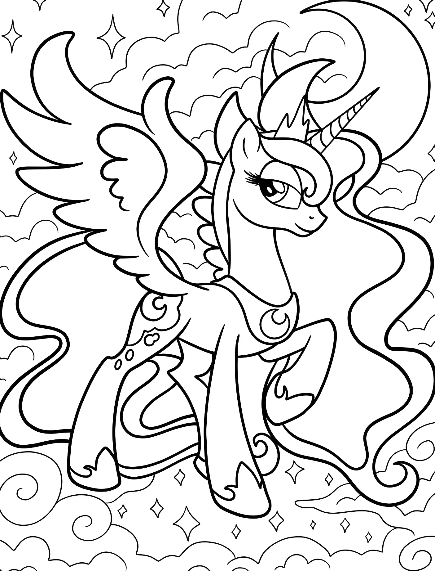 Принцесса Луна идет в облаках №11296. Принцессы. Принцесса Луна (My Little Pony).