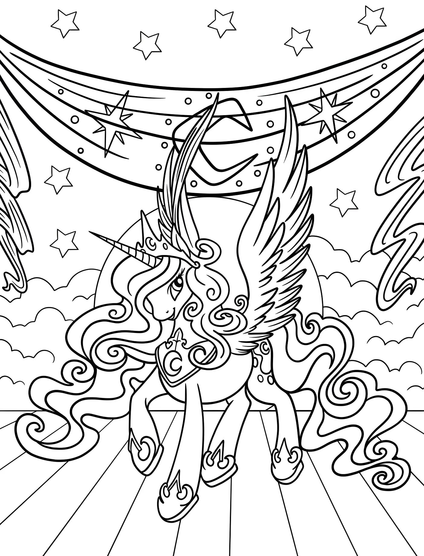 Принцесса Луна с короной и звездным фоном №11297. Принцессы. Принцесса Луна (My Little Pony).