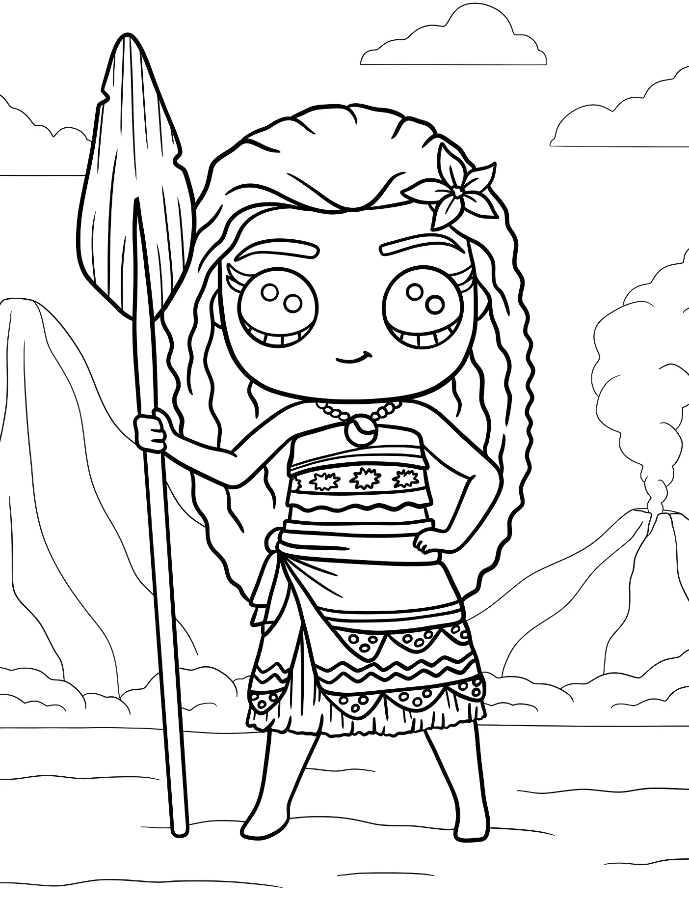Принцесса Моана в стиле каваи №11160. Принцессы. Моана (Moana).