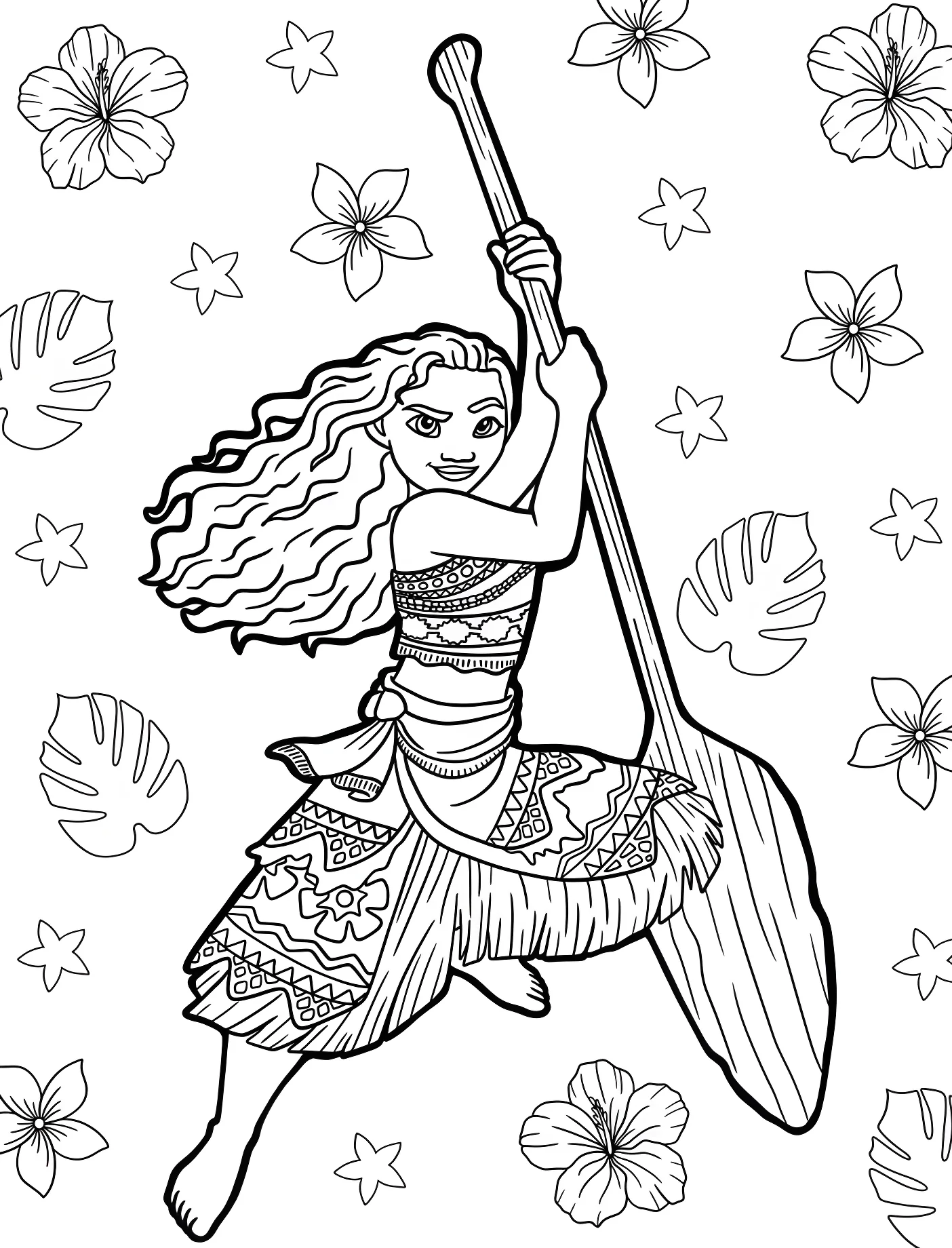 Принцесса Моана с цветами №11161. Принцессы. Моана (Moana).