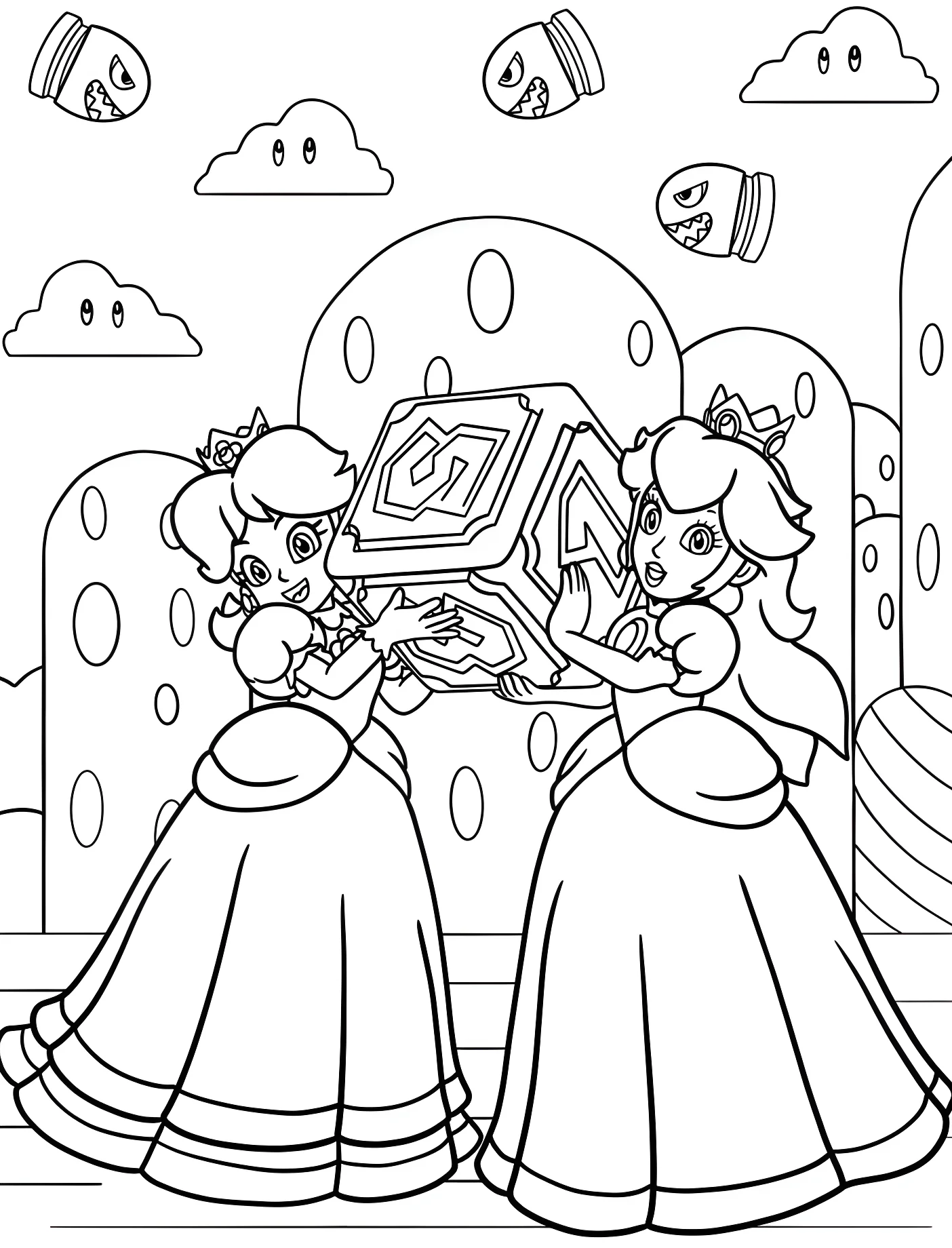 Принцесса Пич и Дейзи с блоком №11276. Принцессы. Принцесса Дейзи (Super Mario).
