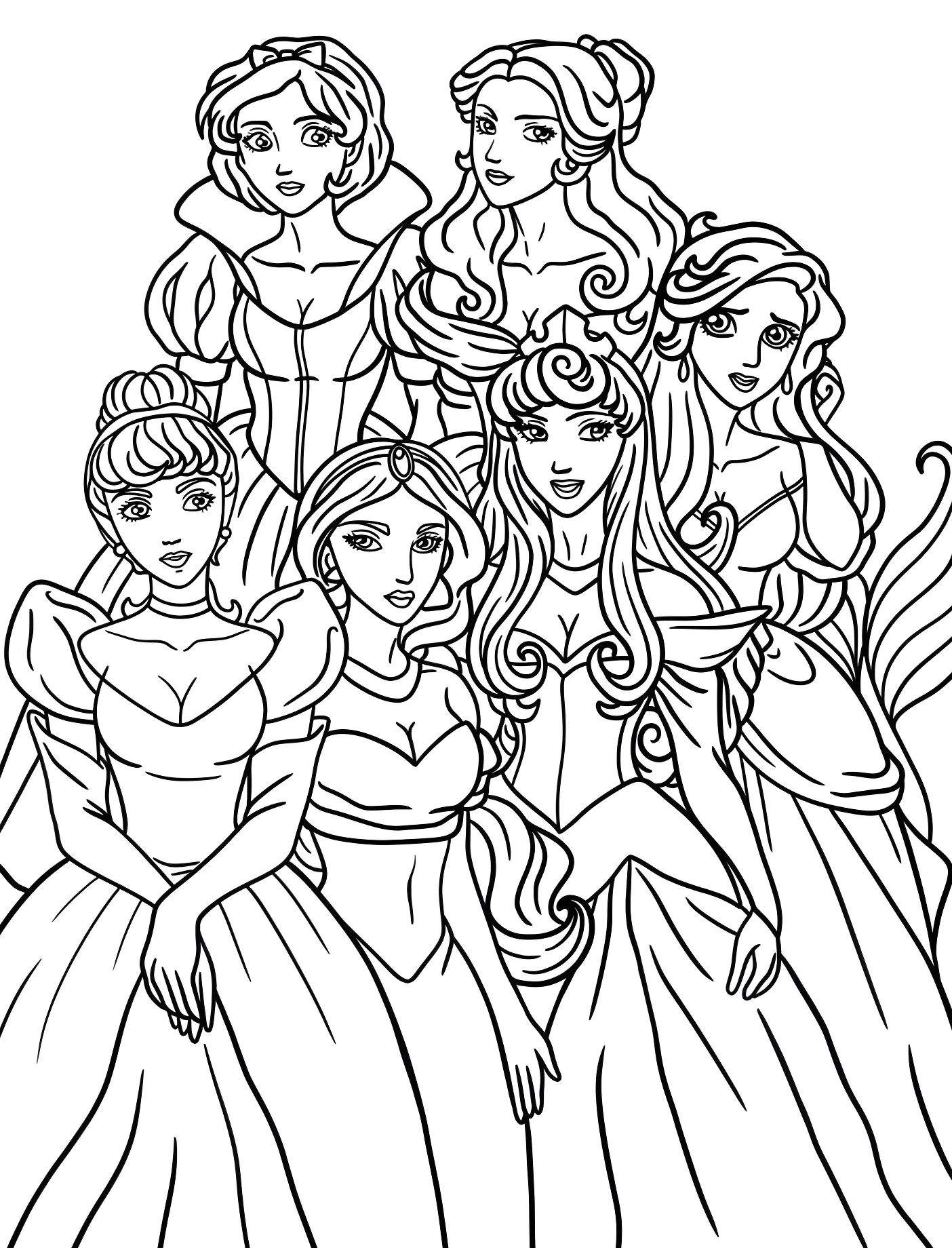Принцессы Диснея для раскрашивания №11031. Принцессы. Принцессы Disney (Disney Princess).