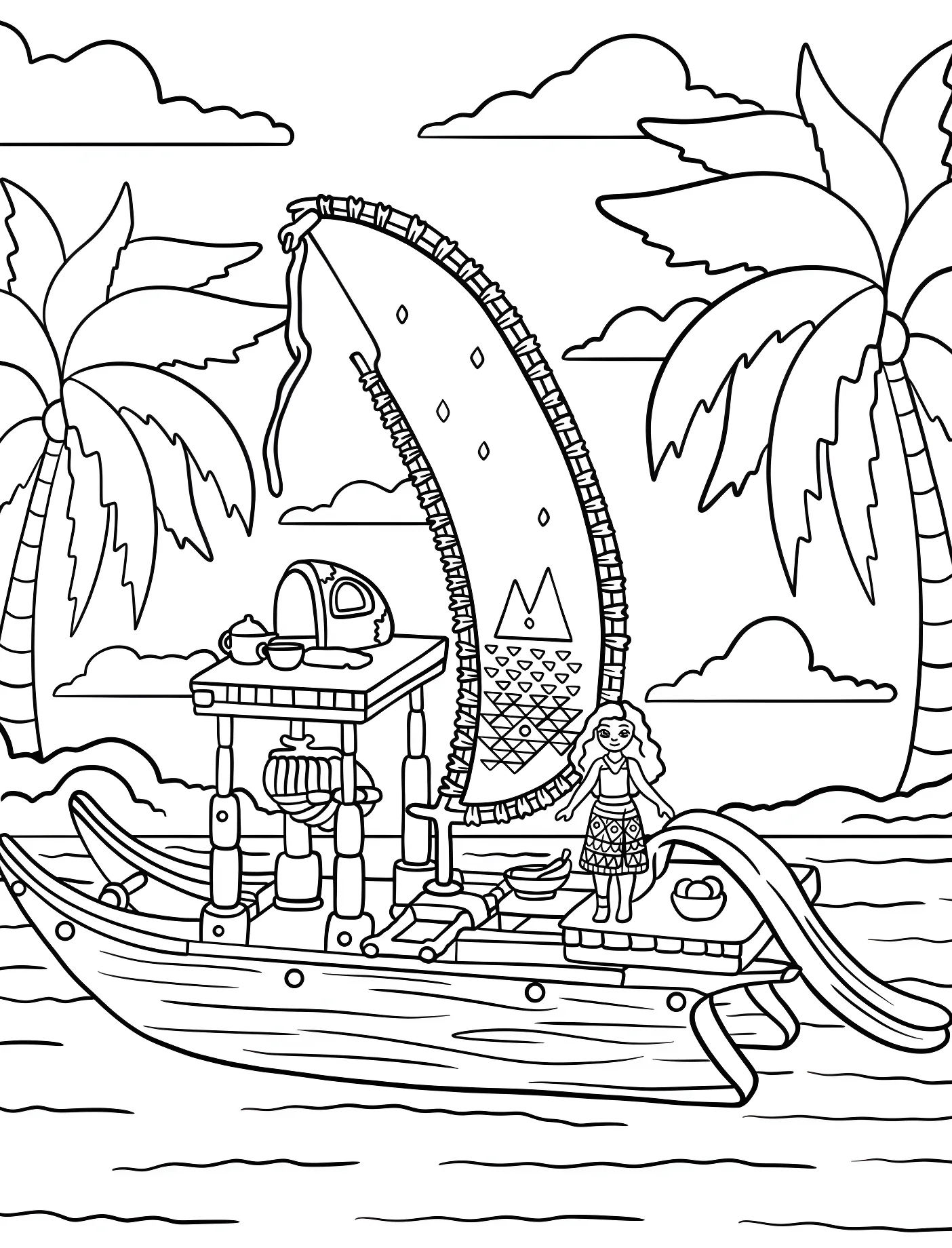 Модель корабля с Моаной №11165. Принцессы. Моана (Moana).