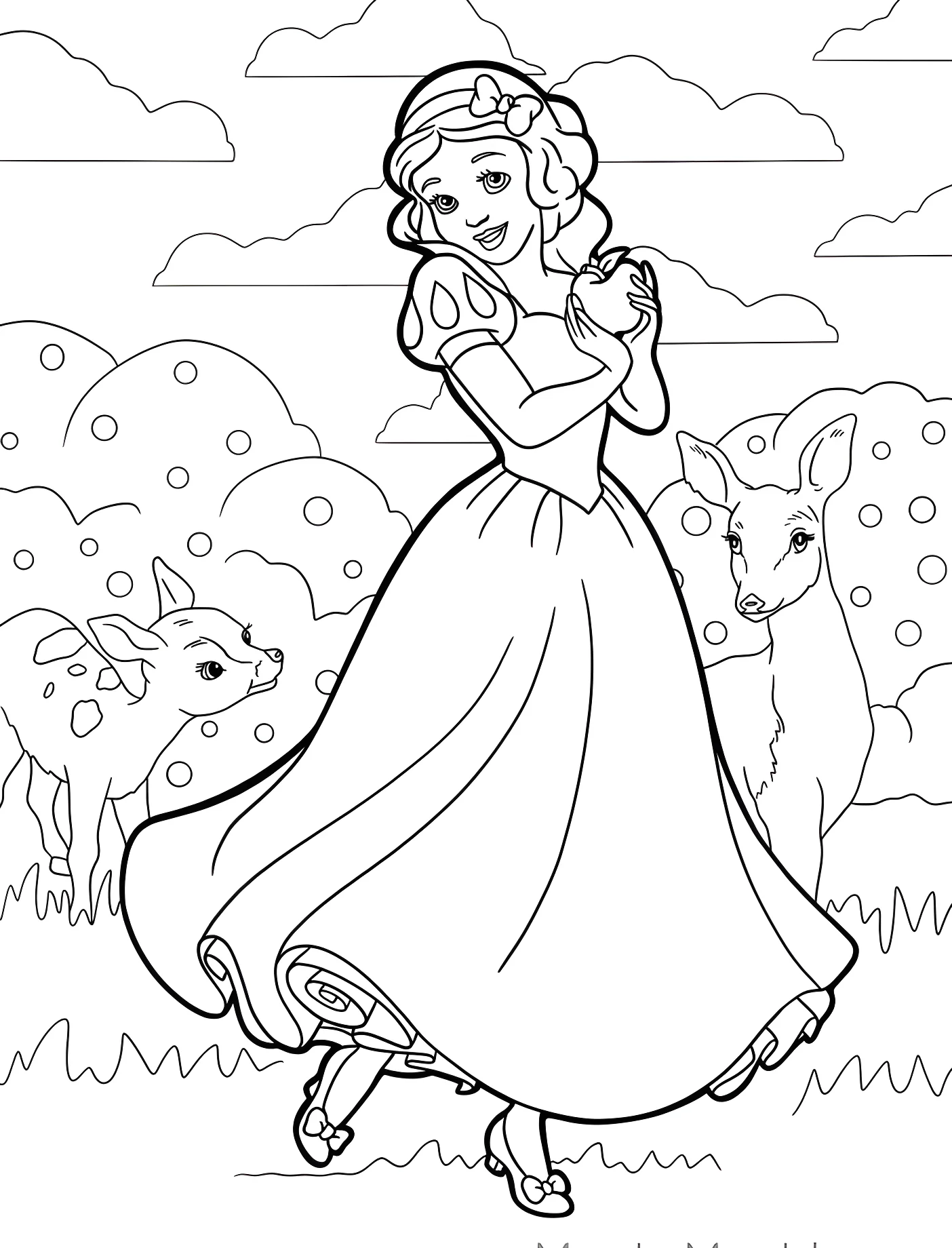 Белоснежка с яблоком №11442. Принцессы. Белоснежка (Snow White).