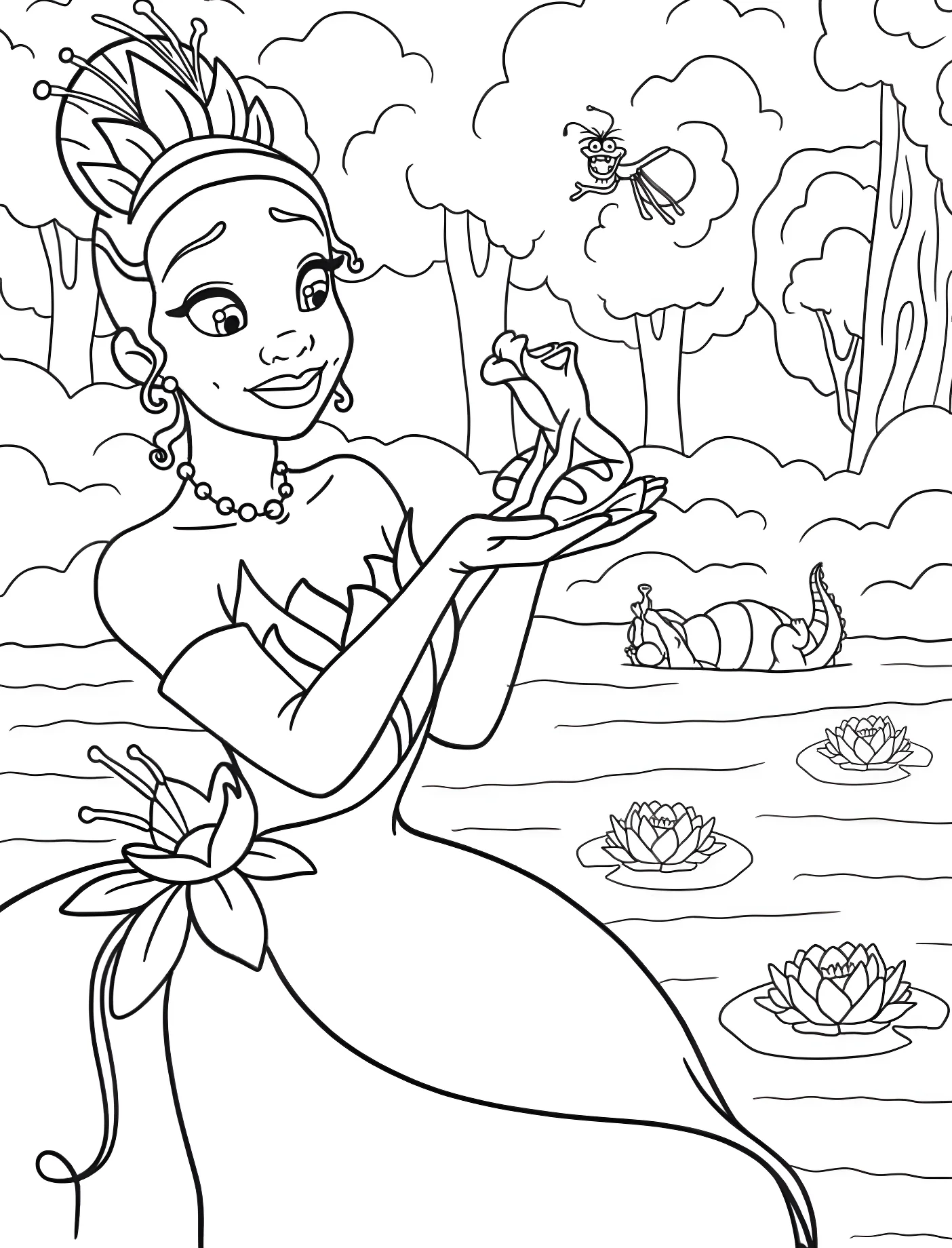 Тиана и Навин у реки №11234. Принцессы. Принцесса и лягушка (The Princess and the Frog).