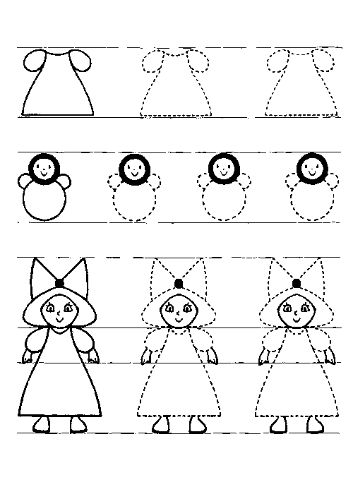 Прописи для деток 4 - 5 лет, обведи пунктирные линии №326. Прописи онлайн. Простые прописи для детей 4 и 5 лет.
