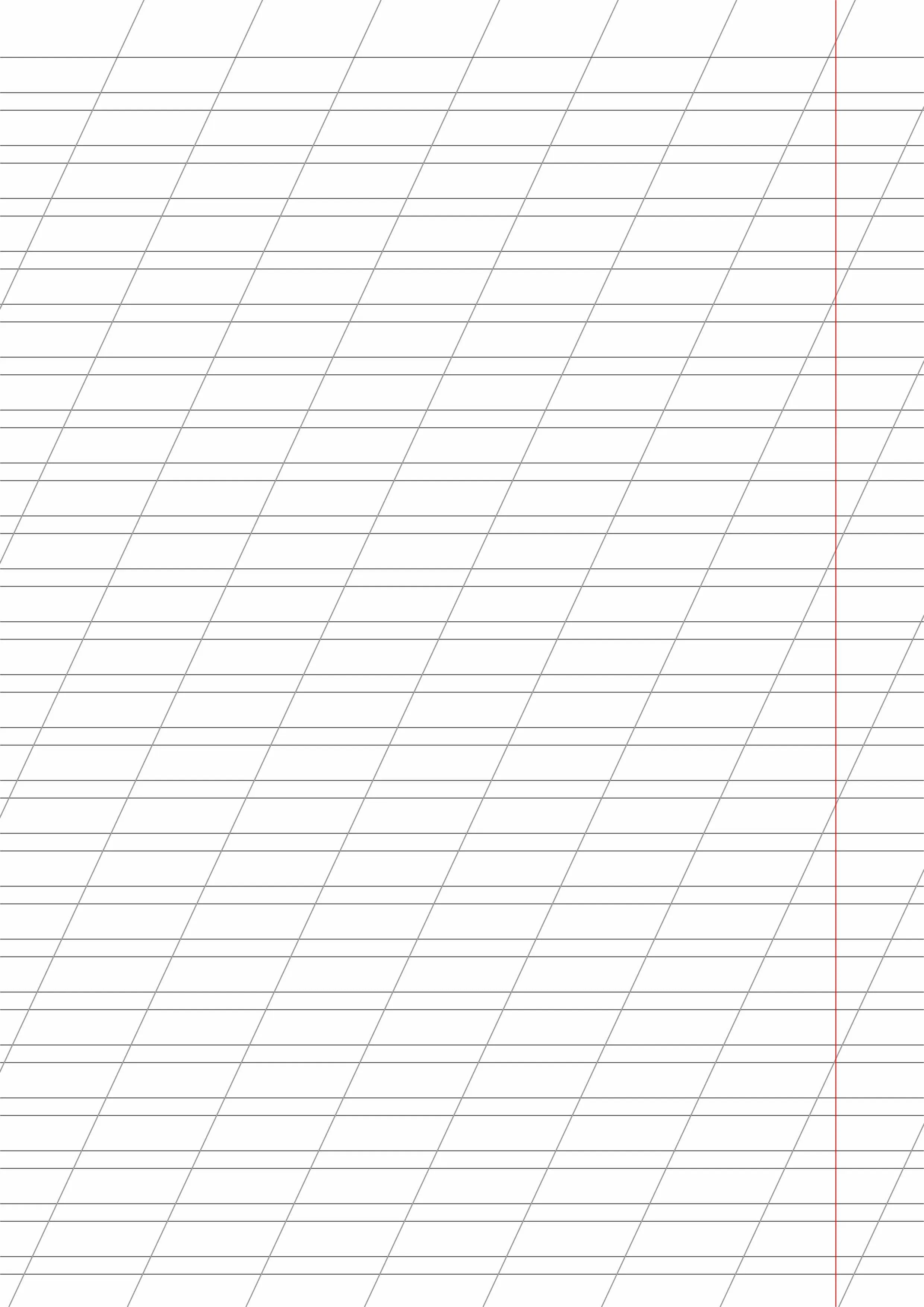 Косая линейка формат А4 с полями №1. Прописи онлайн. Тетрадная разлиновка для школьных прописей.