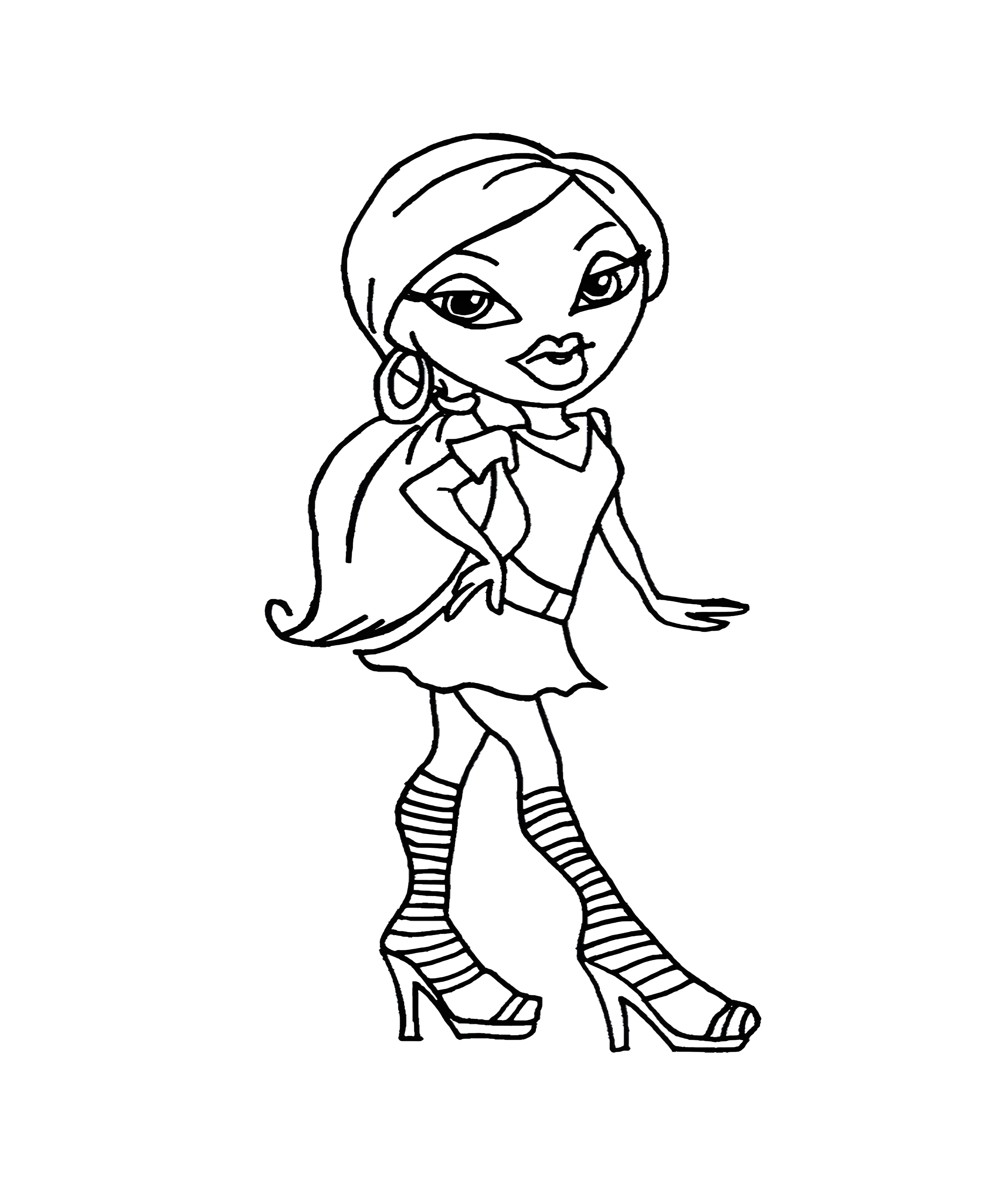 Bratz куклы №1520. Раскраски для девочек по категориям. Братц.