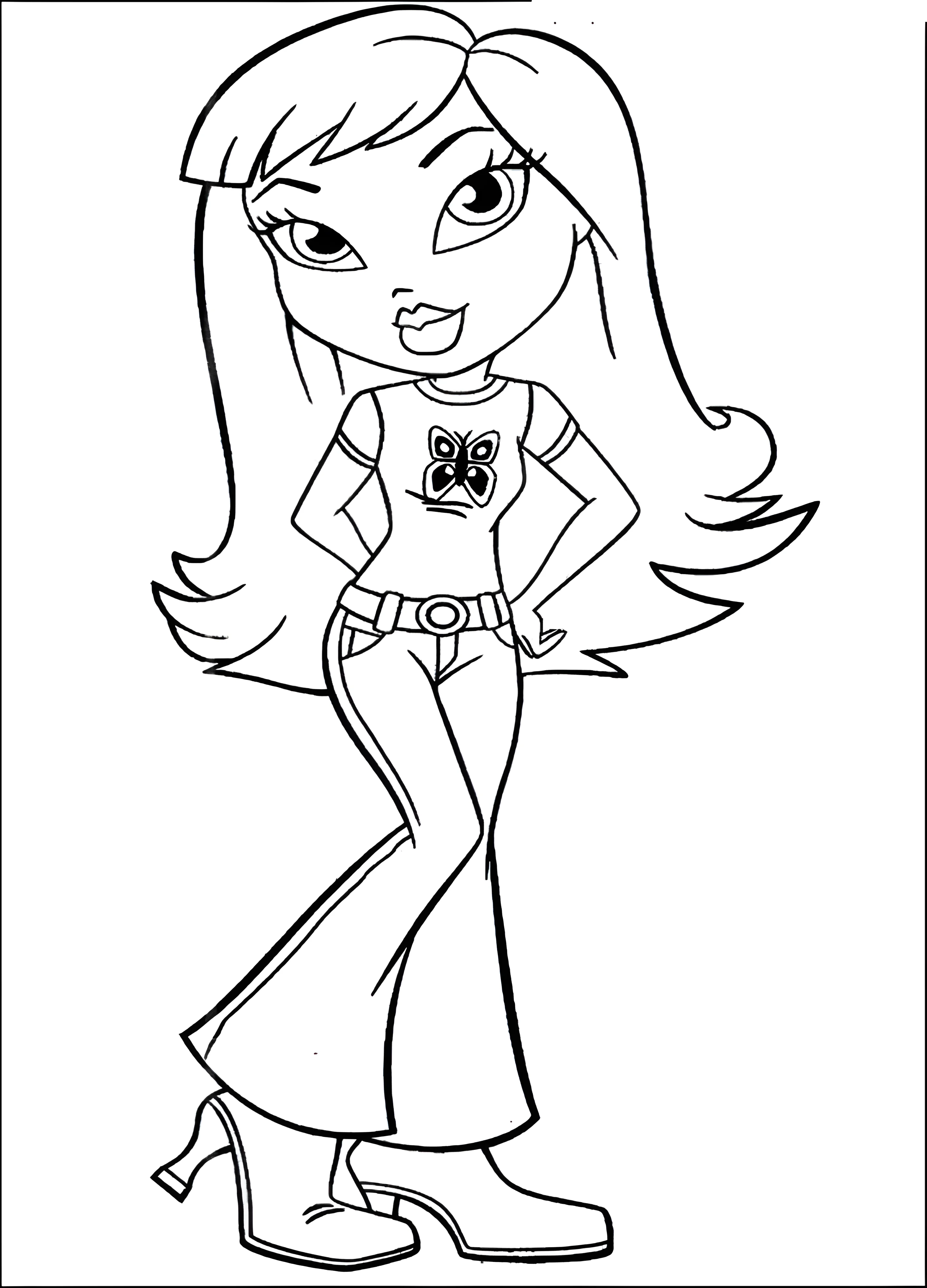 Разукрашка Bratz №1489. Раскраски для девочек по категориям. Братц.