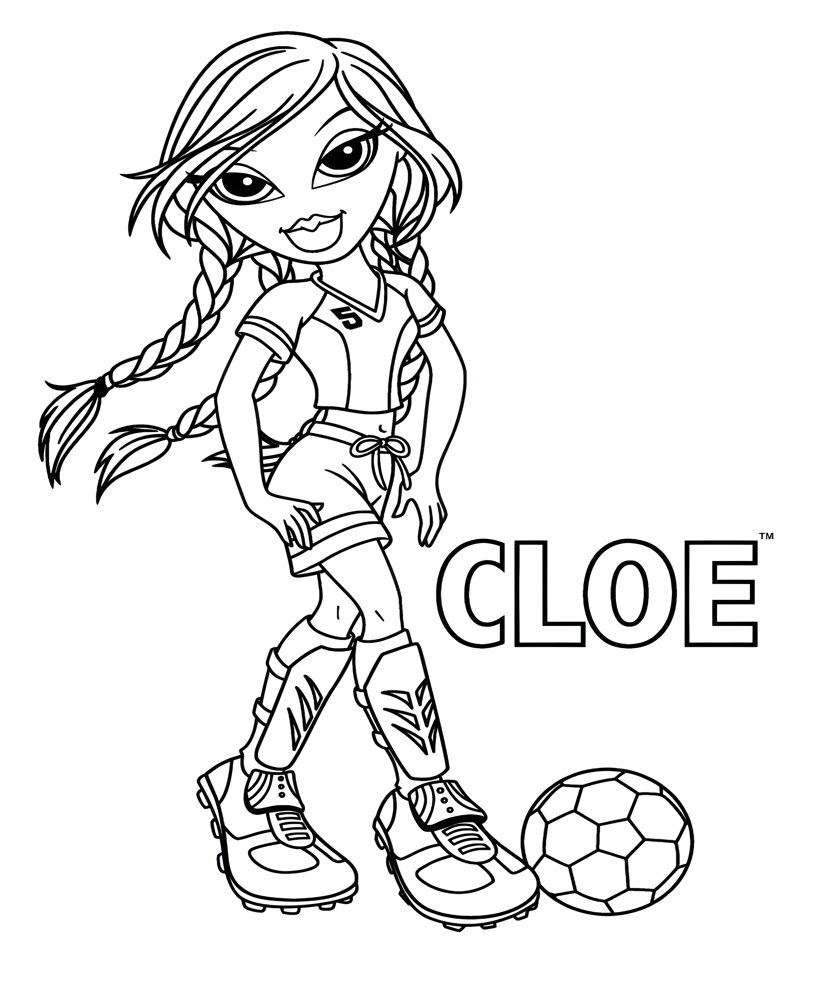 Bratz Sport Cloe №1482. Раскраски для девочек по категориям. Братц.