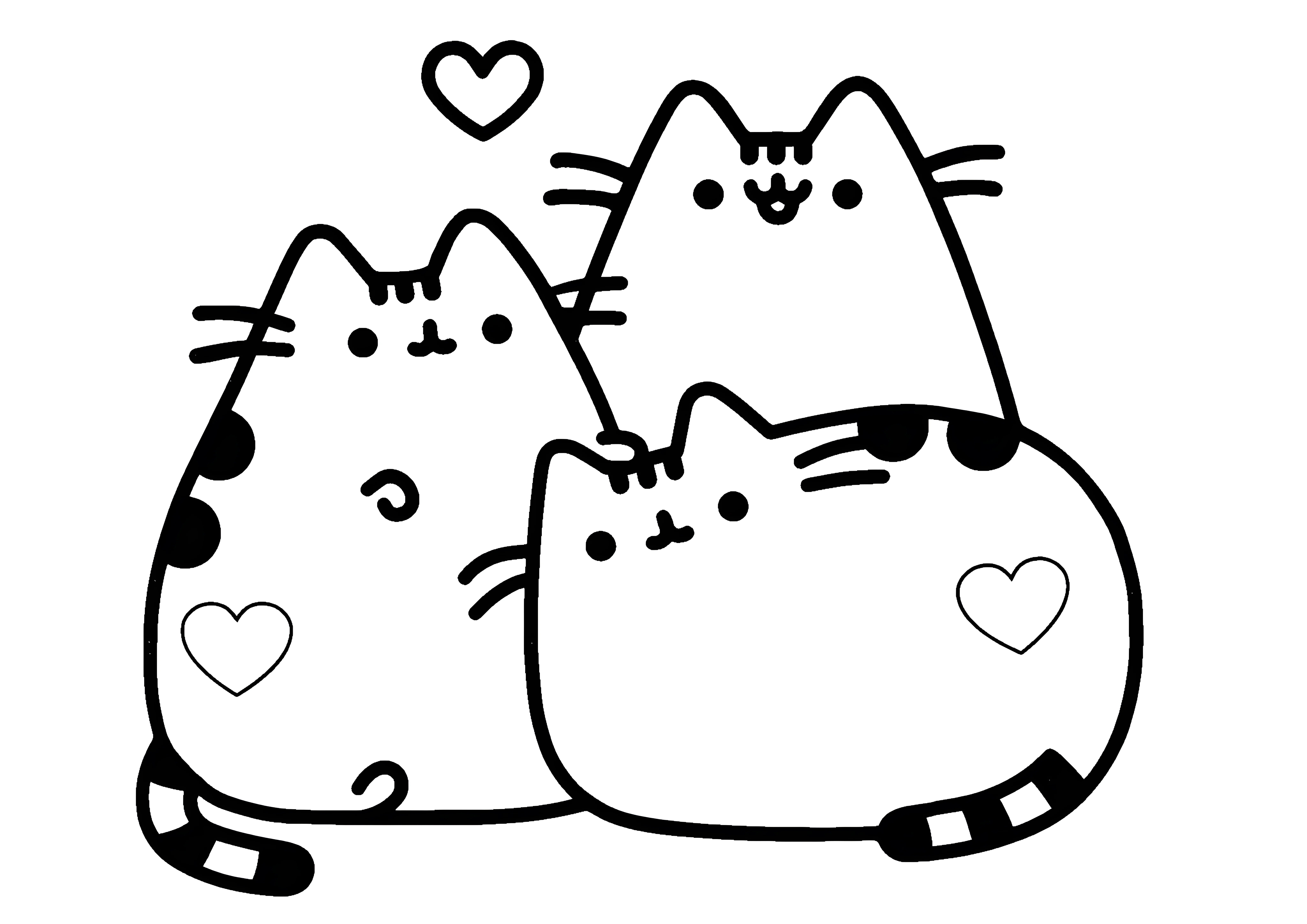 Семья кошечки Pusheen №2834. Раскраски для девочек по категориям. Кот Пушин.