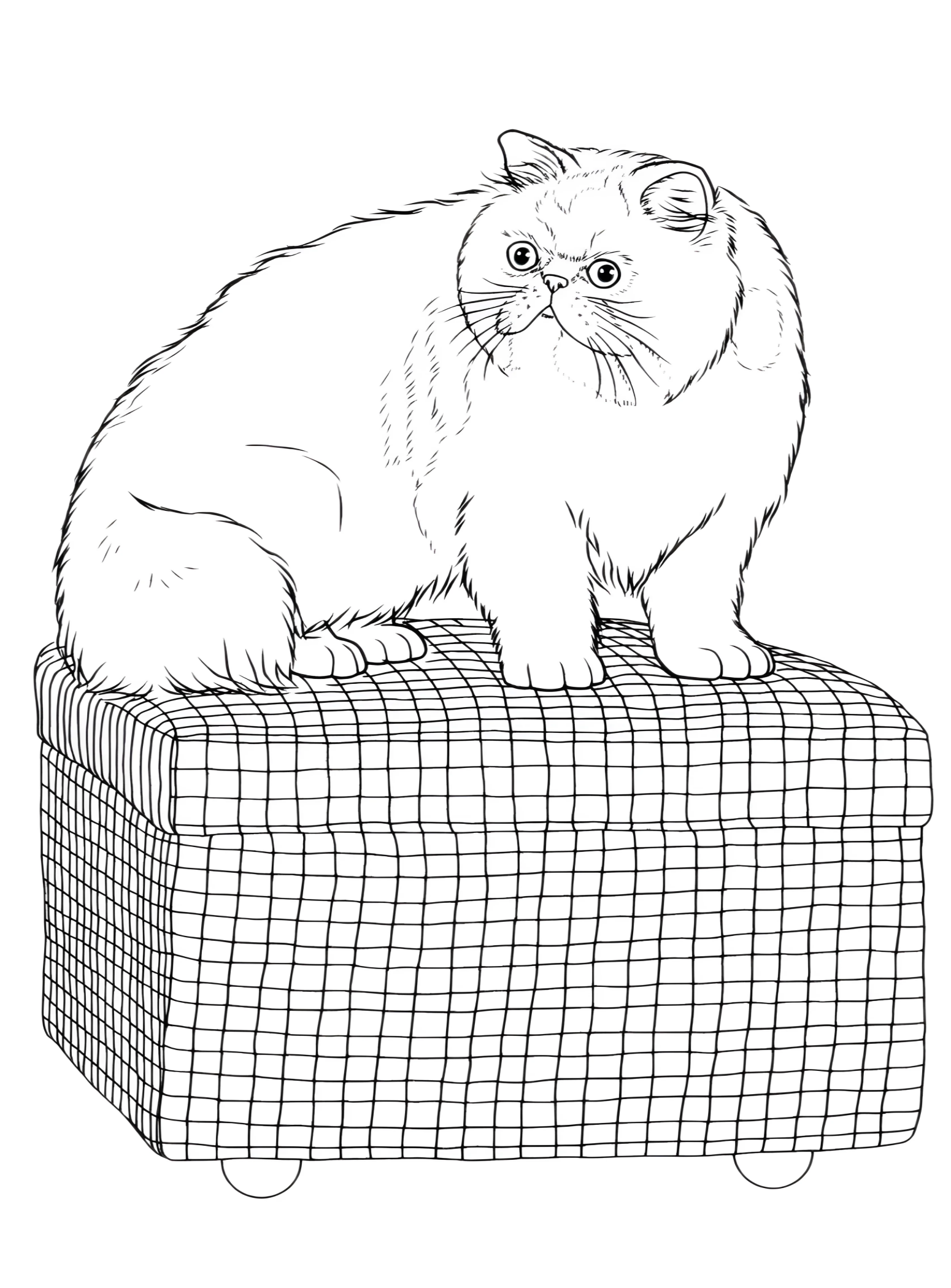 Кот на чемодане №2880. Раскраски для девочек по категориям. Котики.
