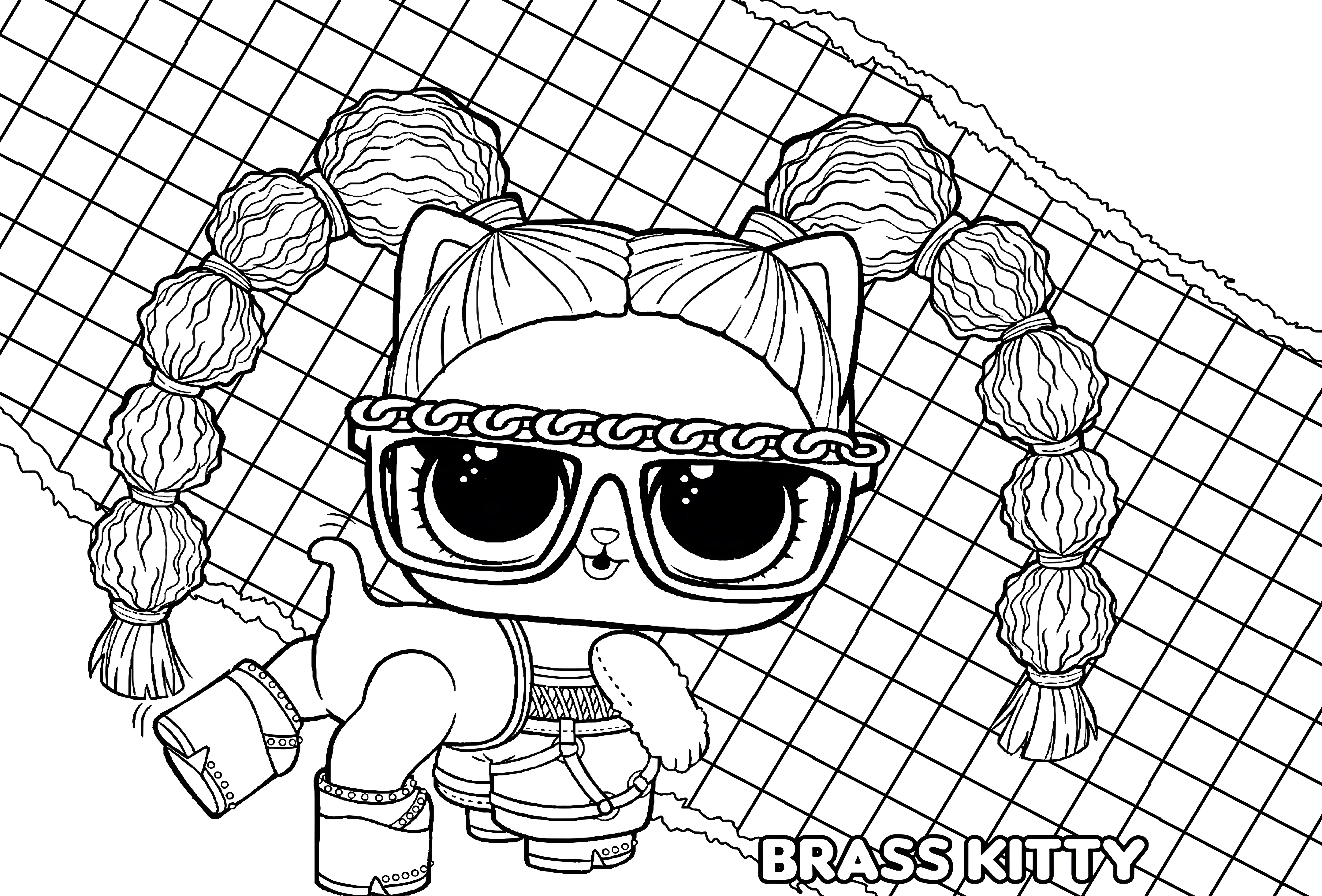 ЛОЛ питомец Brass Kitty №2295. Популярные раскраски. Куклы ЛОЛ.