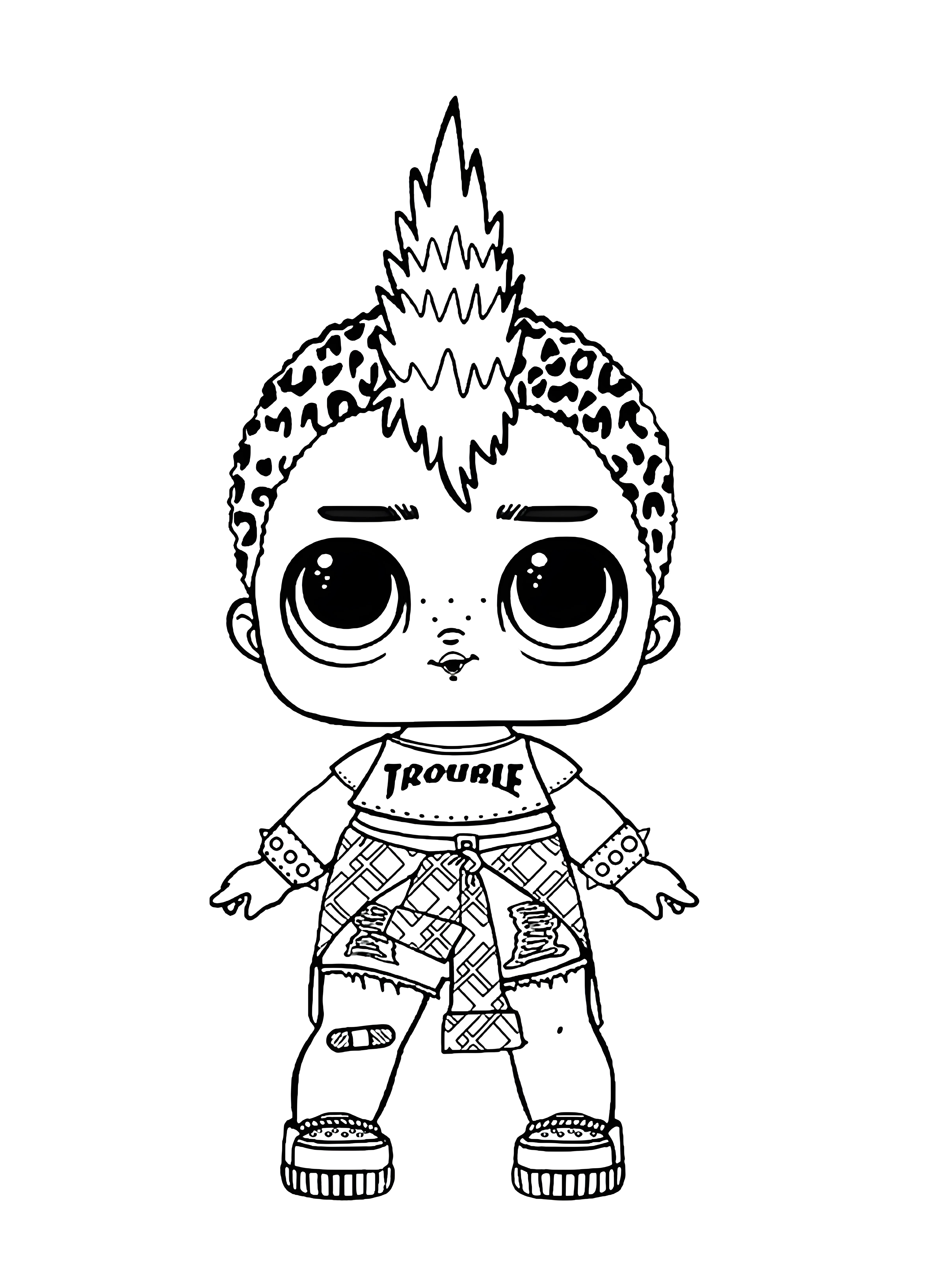 ЛОЛ Punk Boy конфетти поп Панк Бой №2378. Популярные раскраски. Куклы ЛОЛ.