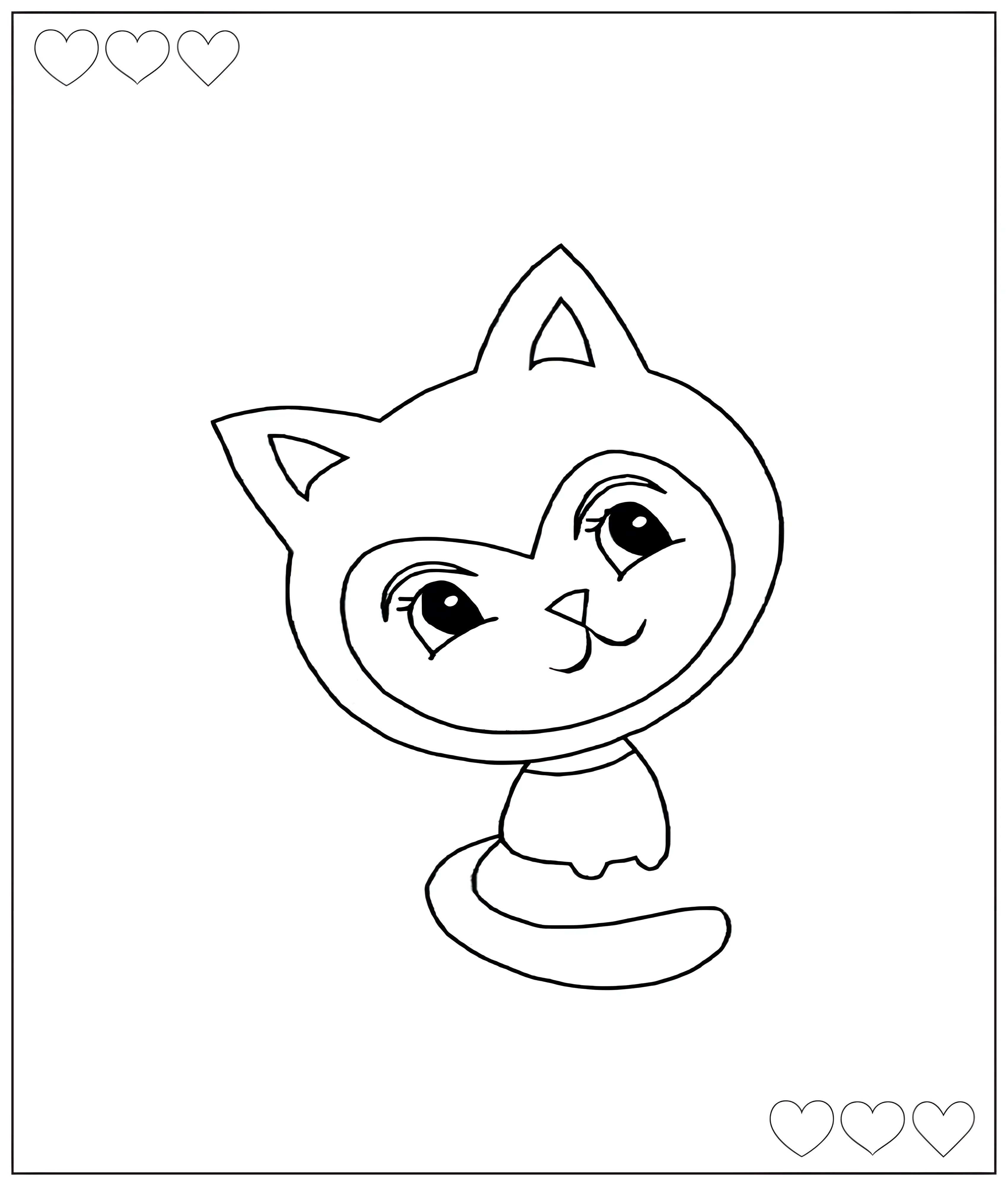котенок №1217. Раскраски для девочек по категориям. Милые котики.