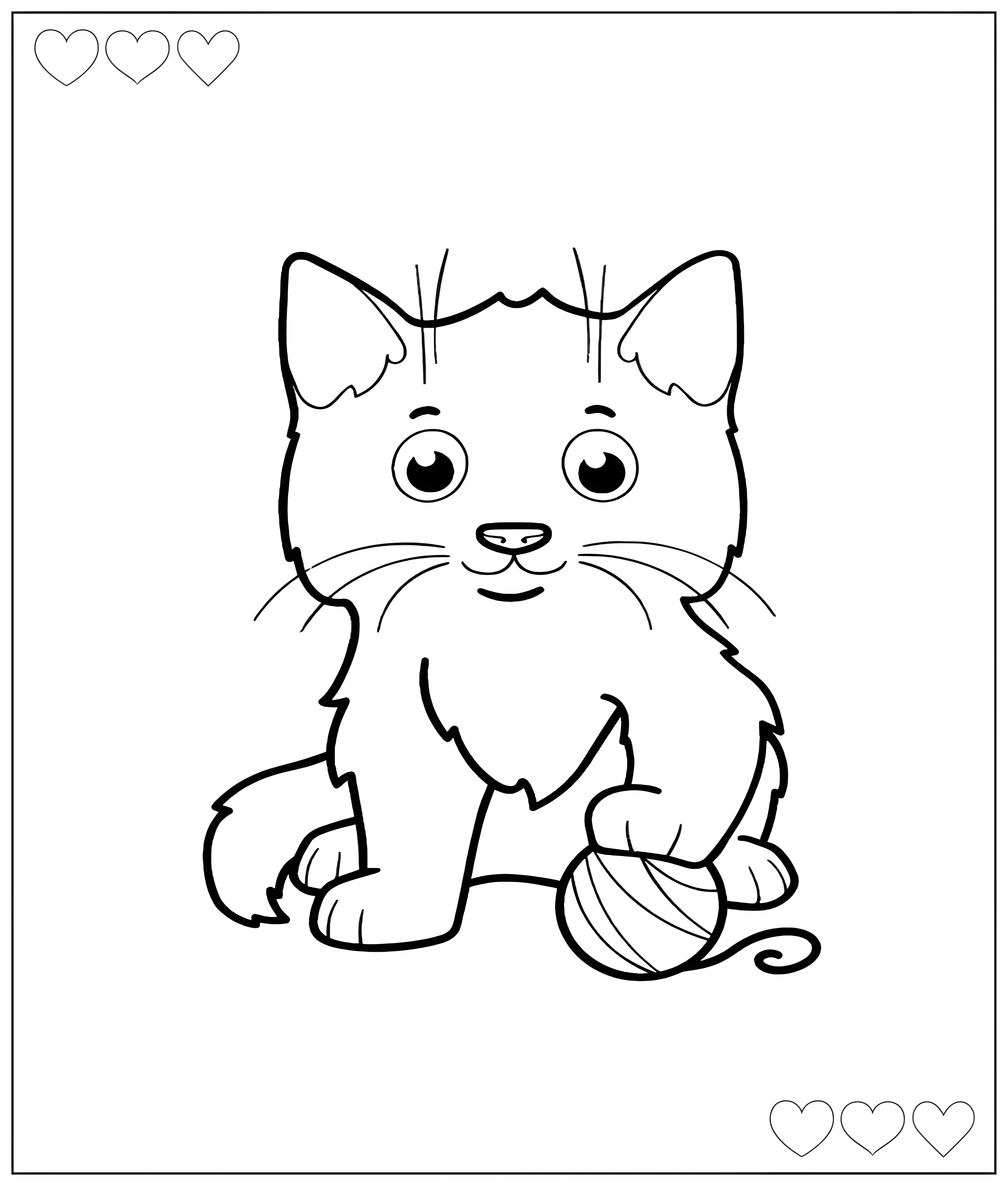 Кот. Раскраска котик №1234. Раскраски для девочек по категориям. Милые котики.