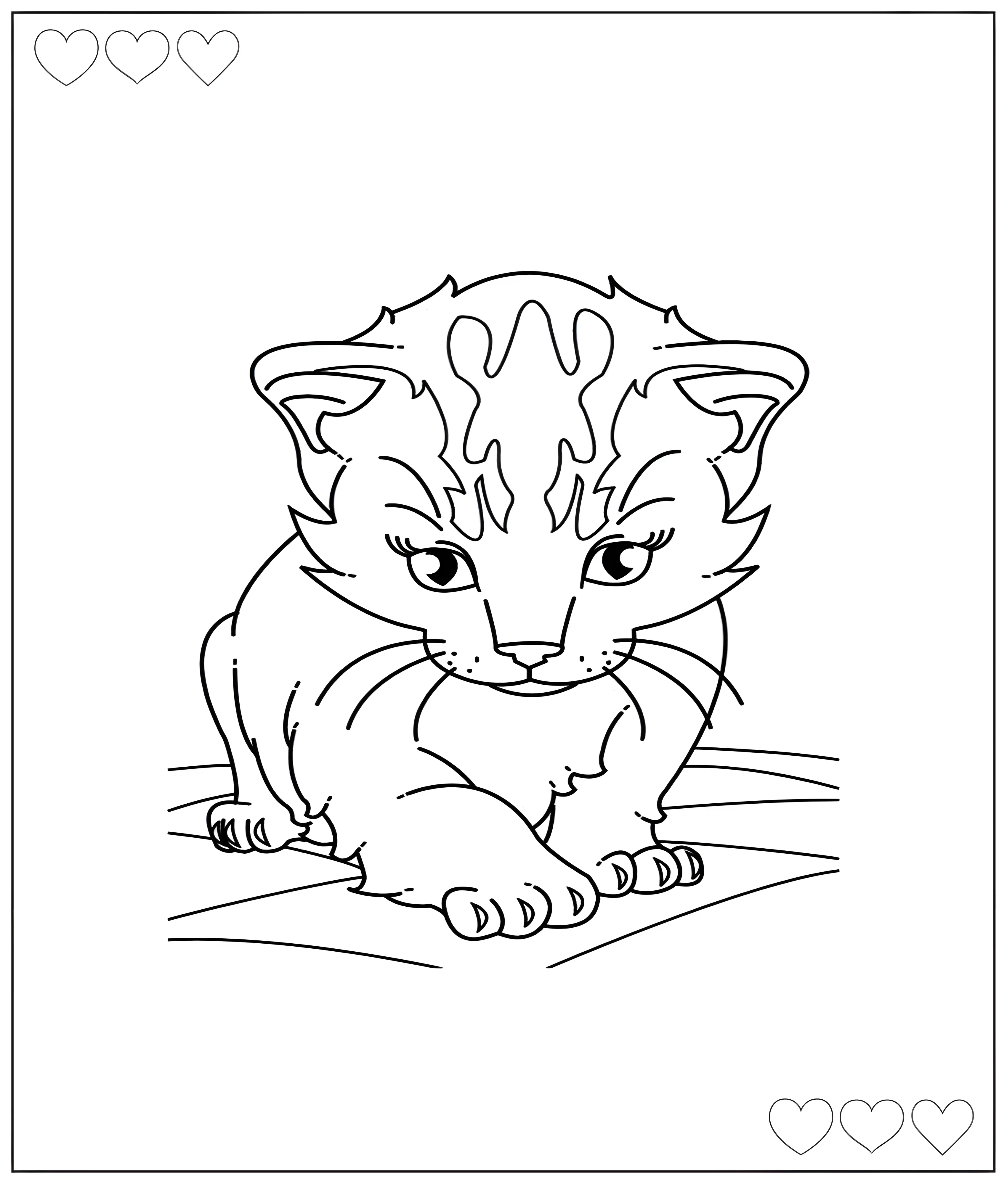 маленький котенок №1207. Раскраски для девочек по категориям. Милые котики.