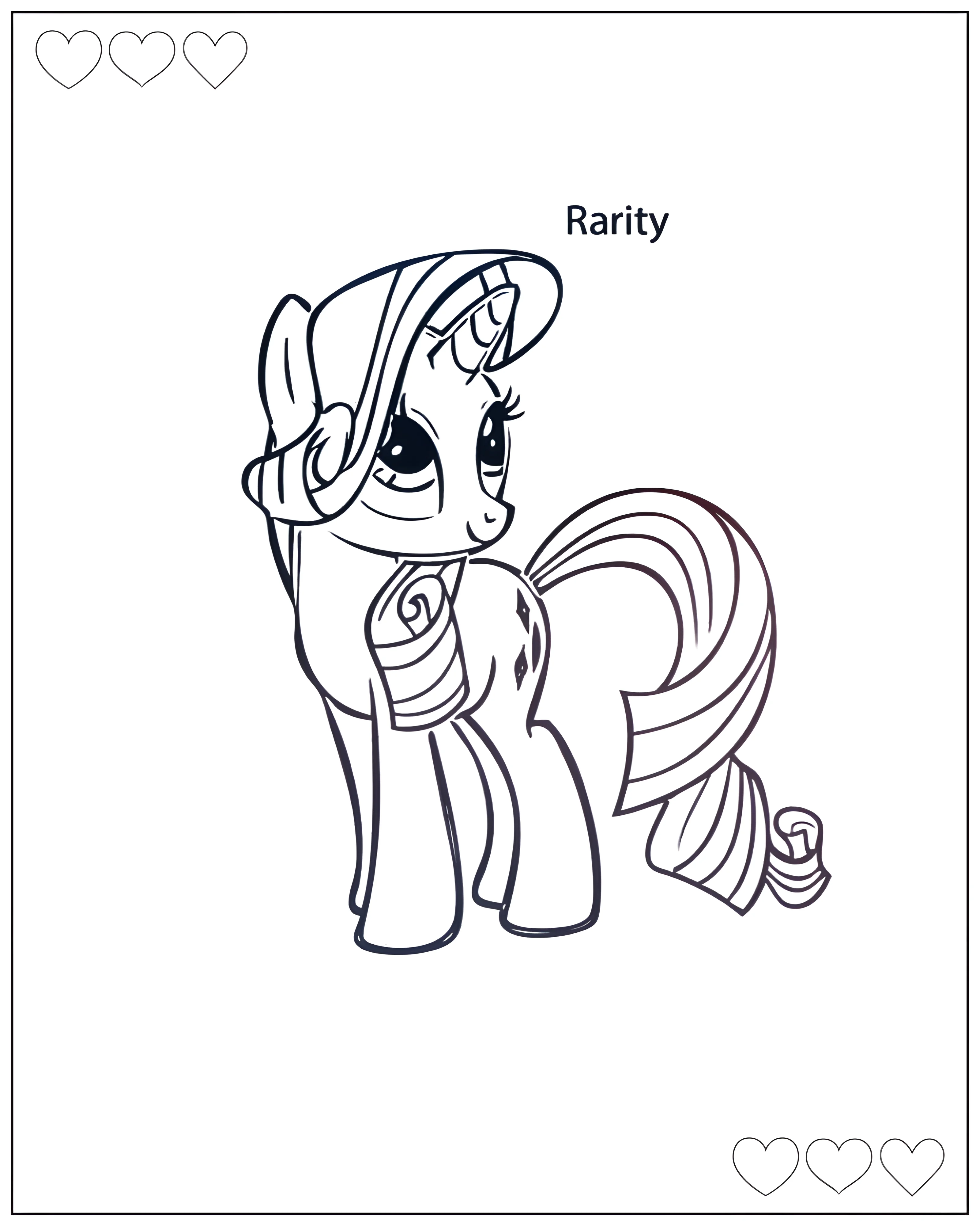 Пони Рарити. Раскраски Май Литл Пони (My Little Pony). Распечатать бесплатно №1025. Раскраски для девочек по категориям. Май Литл Пони.