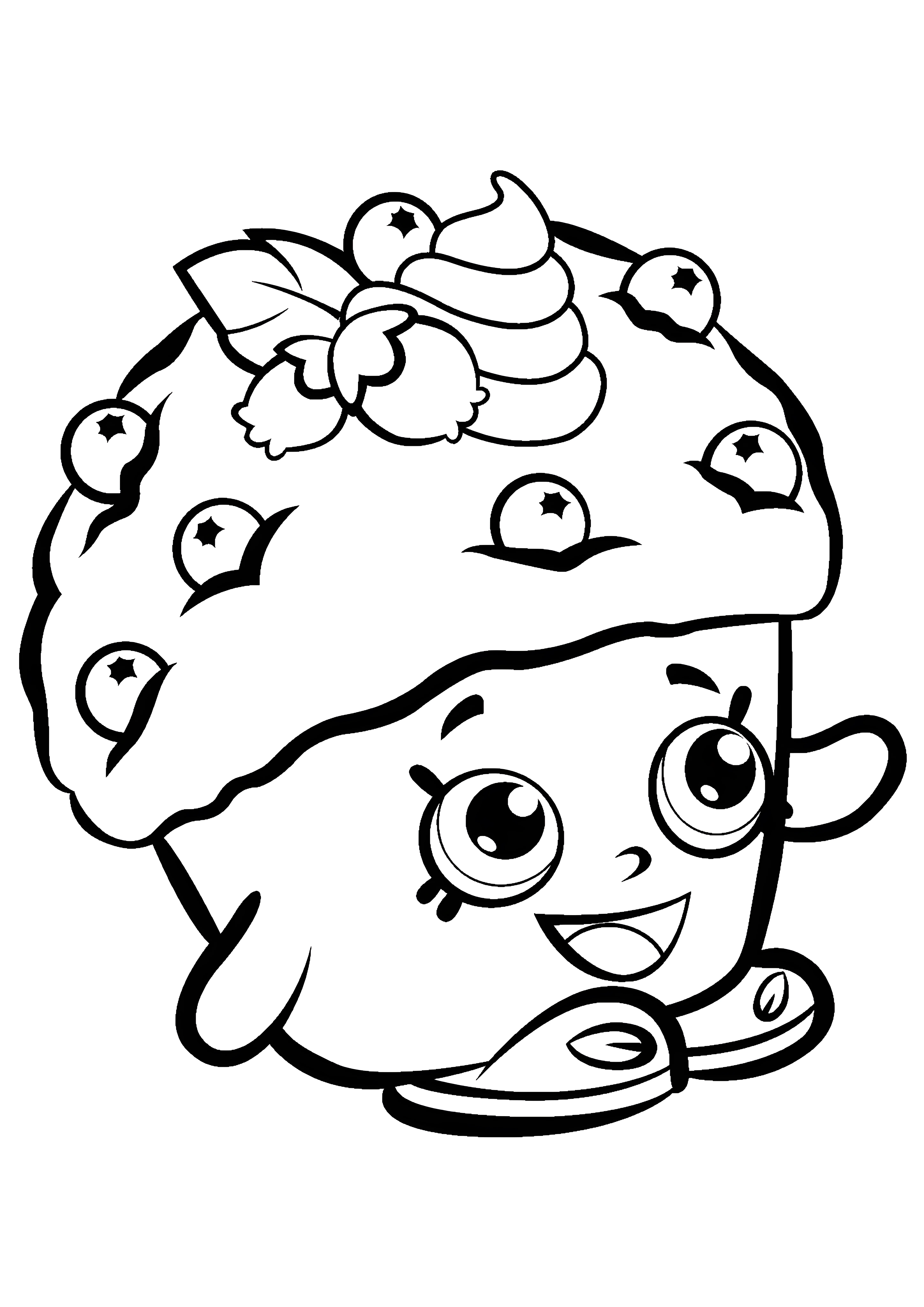 Shopkins Мини Маффин. Раскраски Шопкинс №2656. Раскраски для девочек по категориям. Шопкинс.
