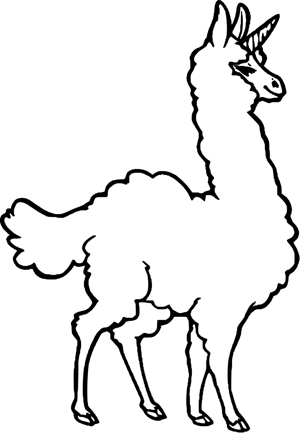 Простой лама-единорог от Llama №3949. Раскраски для девочек по категориям. Сборник всех единорогов.