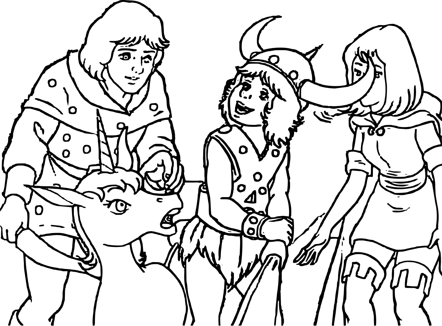 Хэнк Рейнджер, Бобби Варвар, Шейла Вор и Юни Единорог из Dungeons & Dragons №3939. Раскраски для девочек по категориям. Сборник всех единорогов.