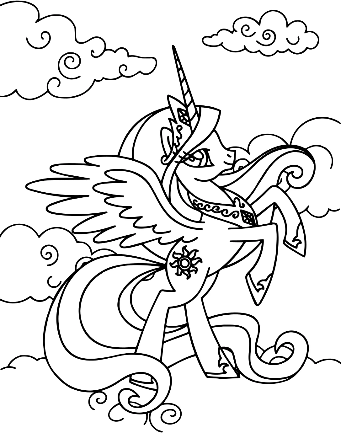 Единорог из My Little Pony от Unicorn №3904. Раскраски для девочек по категориям. Сборник всех единорогов.