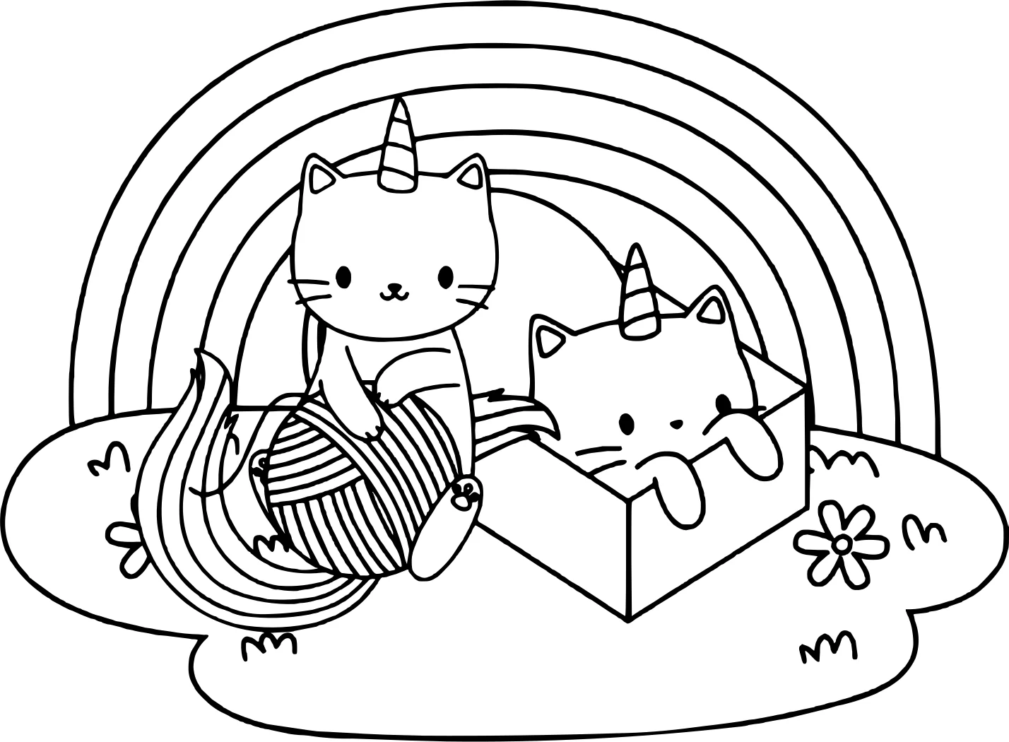 Раскраска «Котик-Единорог №3859. Раскраски для девочек по категориям. Сборник всех единорогов.
