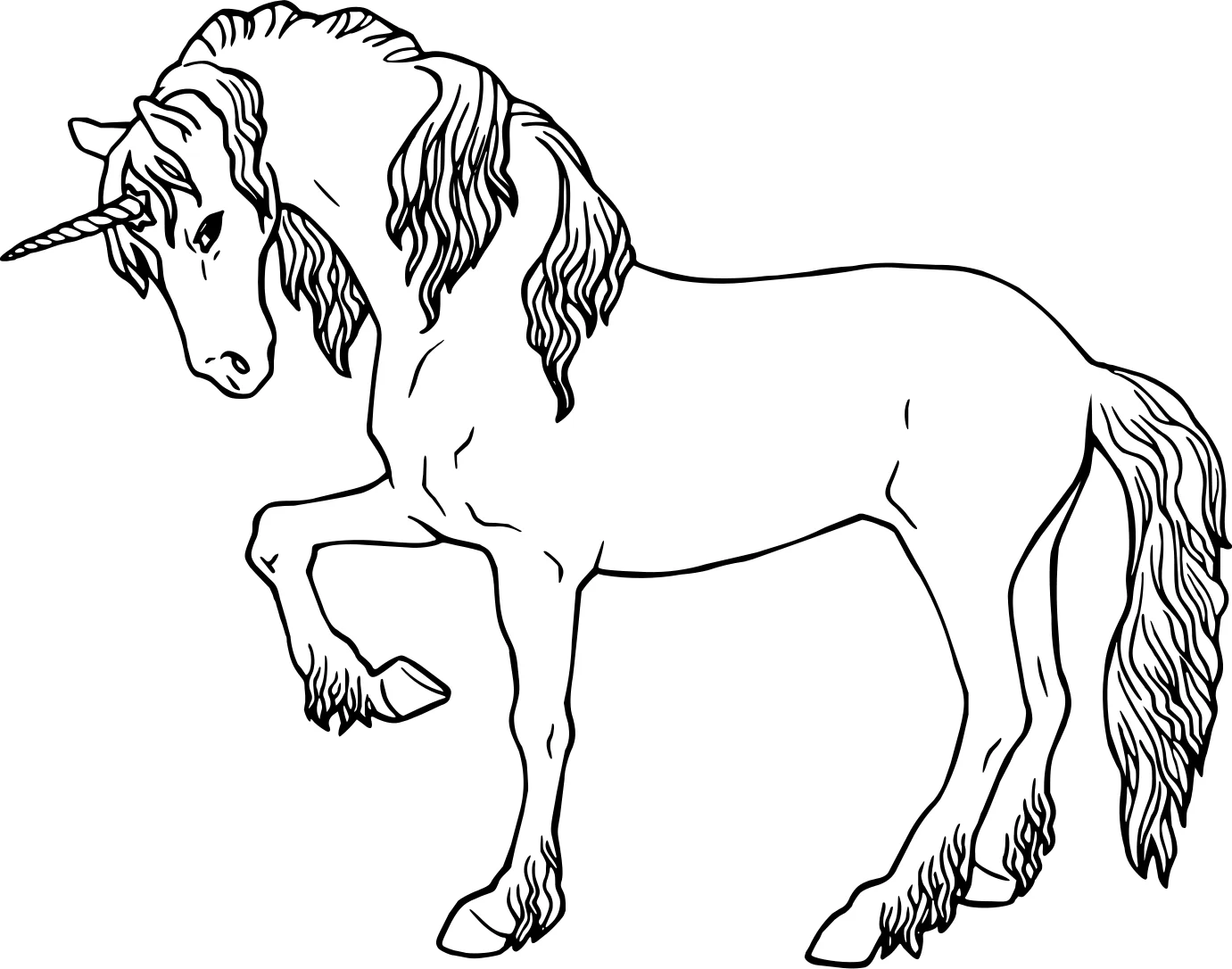 Лошадка Единорог. Раскраска №4535. Раскраски для девочек по категориям. Сборник всех единорогов.
