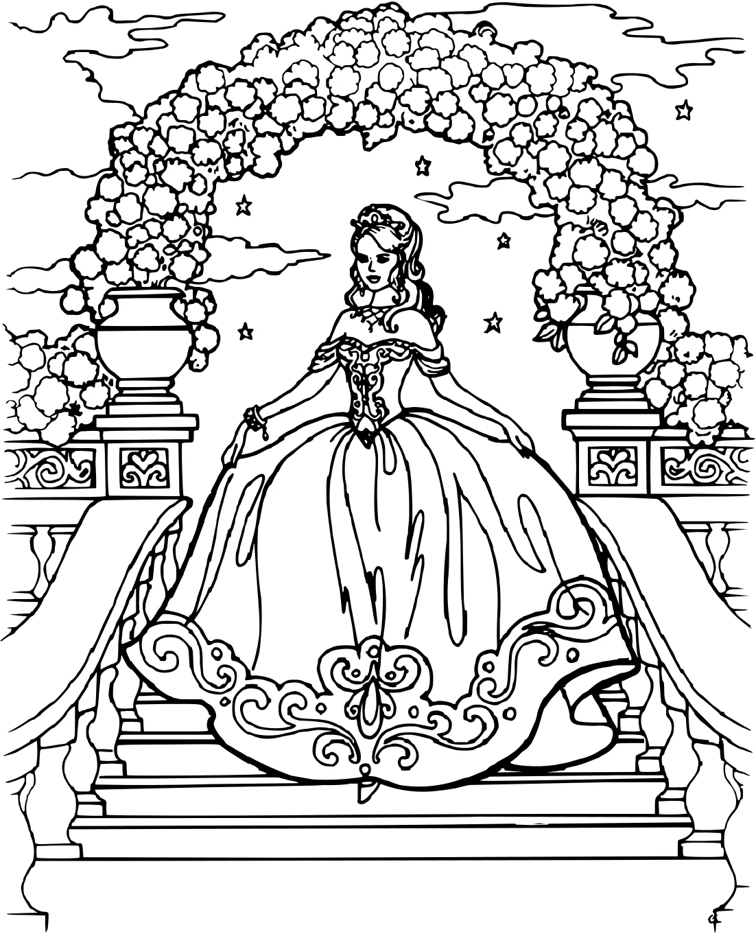 Раскраска "Принцесса Леонора" (Princess Leonora №11554. Популярные раскраски. Все принцессы из всех мультиков, сказок, игр.