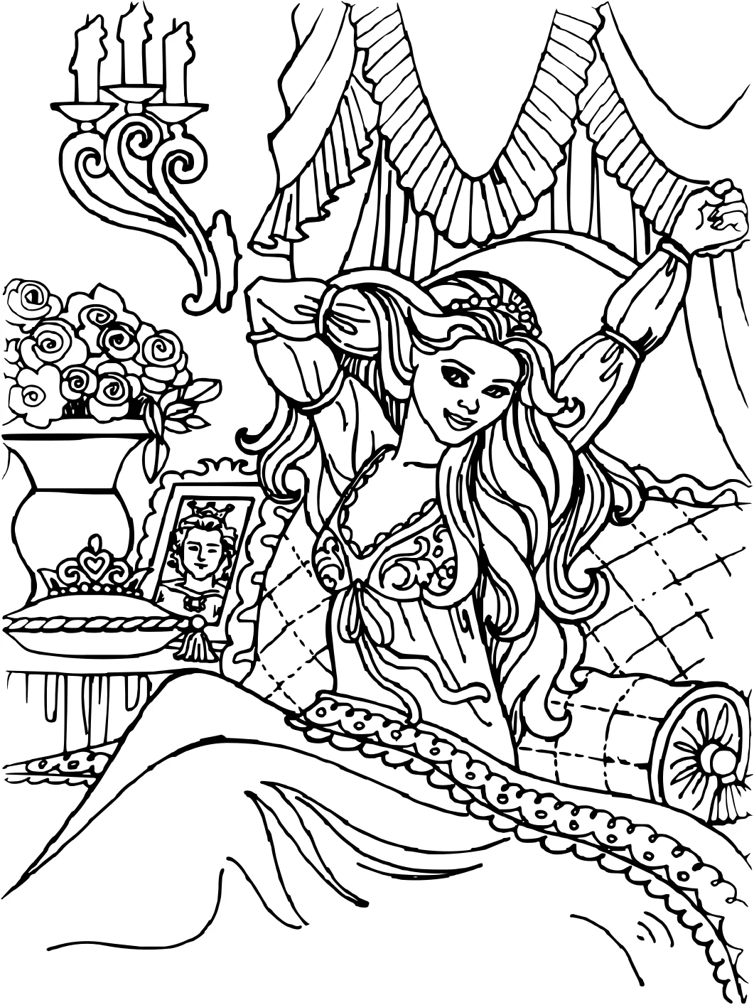 Раскраска "Принцесса Леонора" (Princess Leonora №11553. Популярные раскраски. Все принцессы из всех мультиков, сказок, игр.